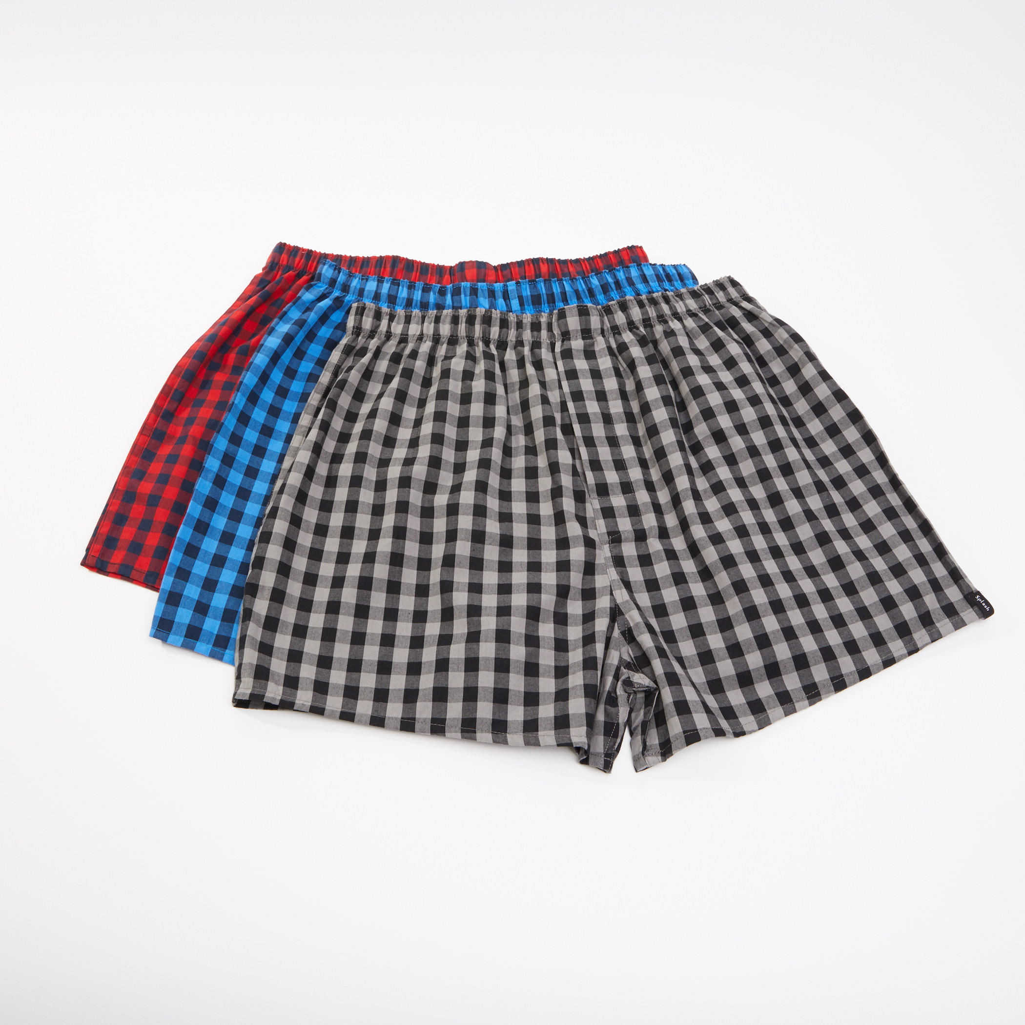 سراويل بوكسر كاروهات بخصر مطّاطي - طقم من 3 قطع-men-clothing-innerwear-underwear-image-1