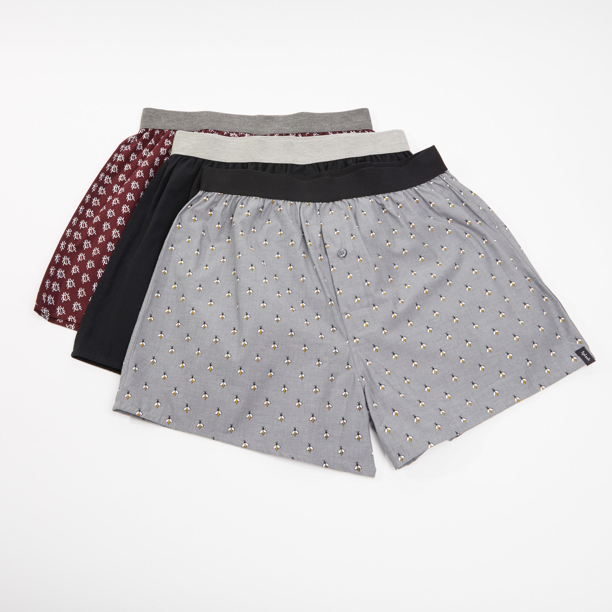 سراويل بوكسر متنوعة بخصر مطّاطي - طقم من 3 قطع-men-clothing-innerwear-underwear-image-1