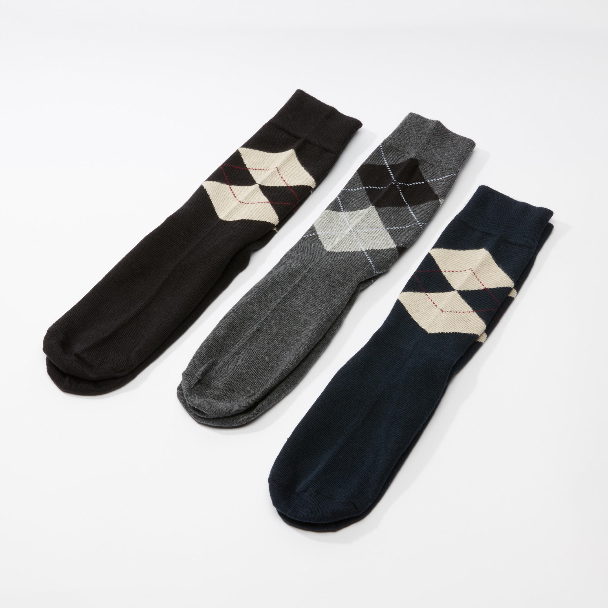 جوارب بطول متوسط بطبعات - طقم من 3 أزواج-men-socks-image-2