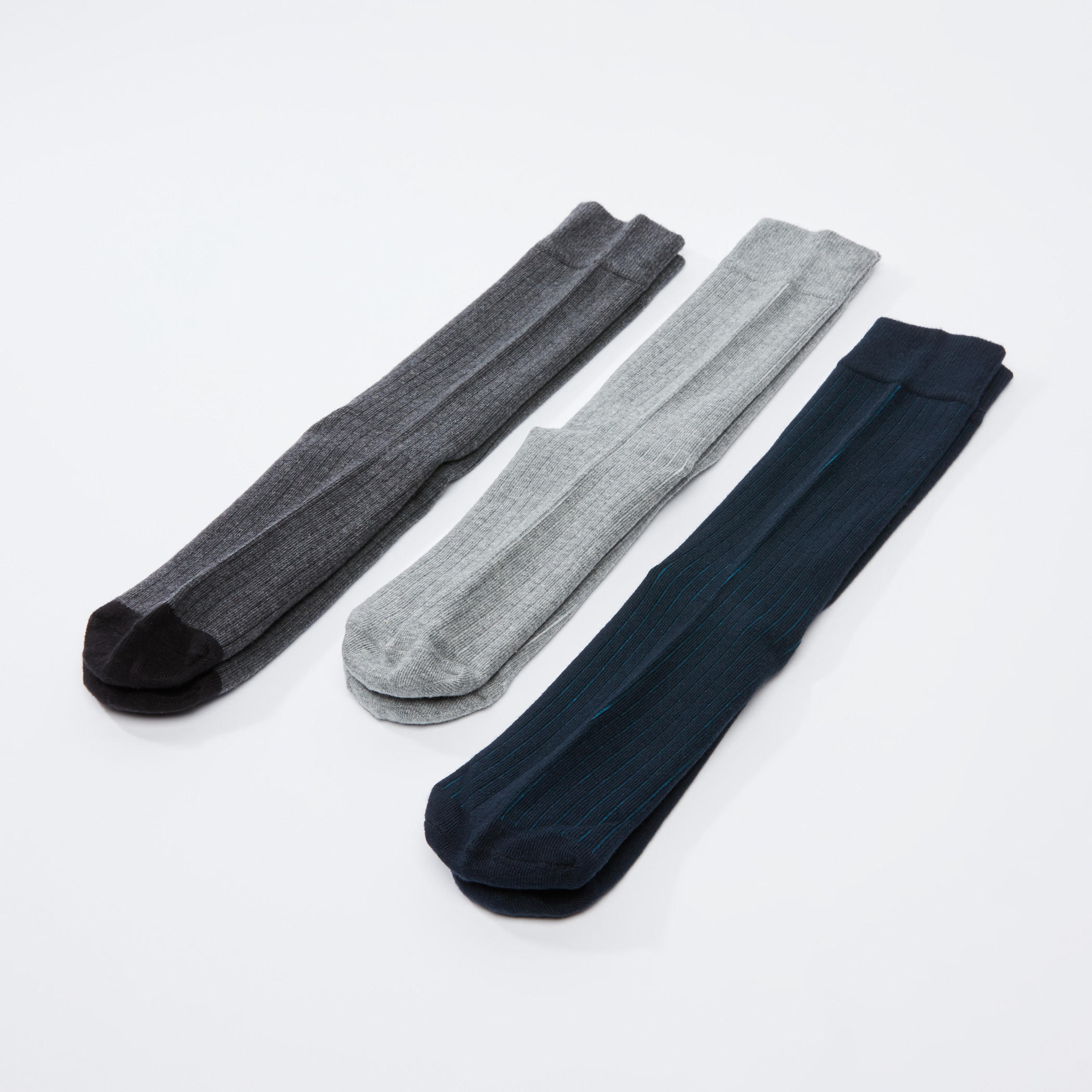 Ribbed Crew Length Socks - Set of 3-men-socks-image-2
