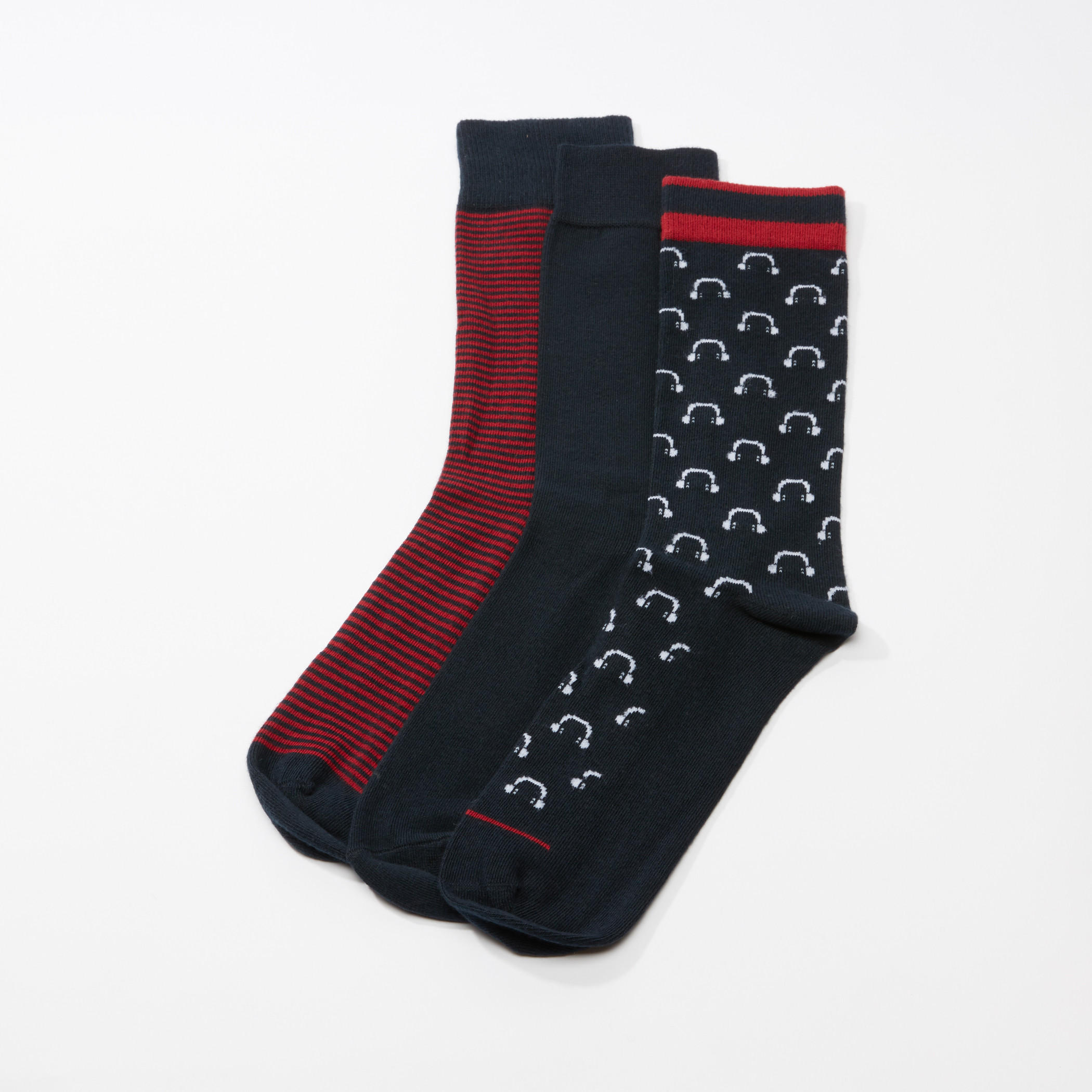 Assorted Crew Length Socks - Set of 3-men-socks-image-1
