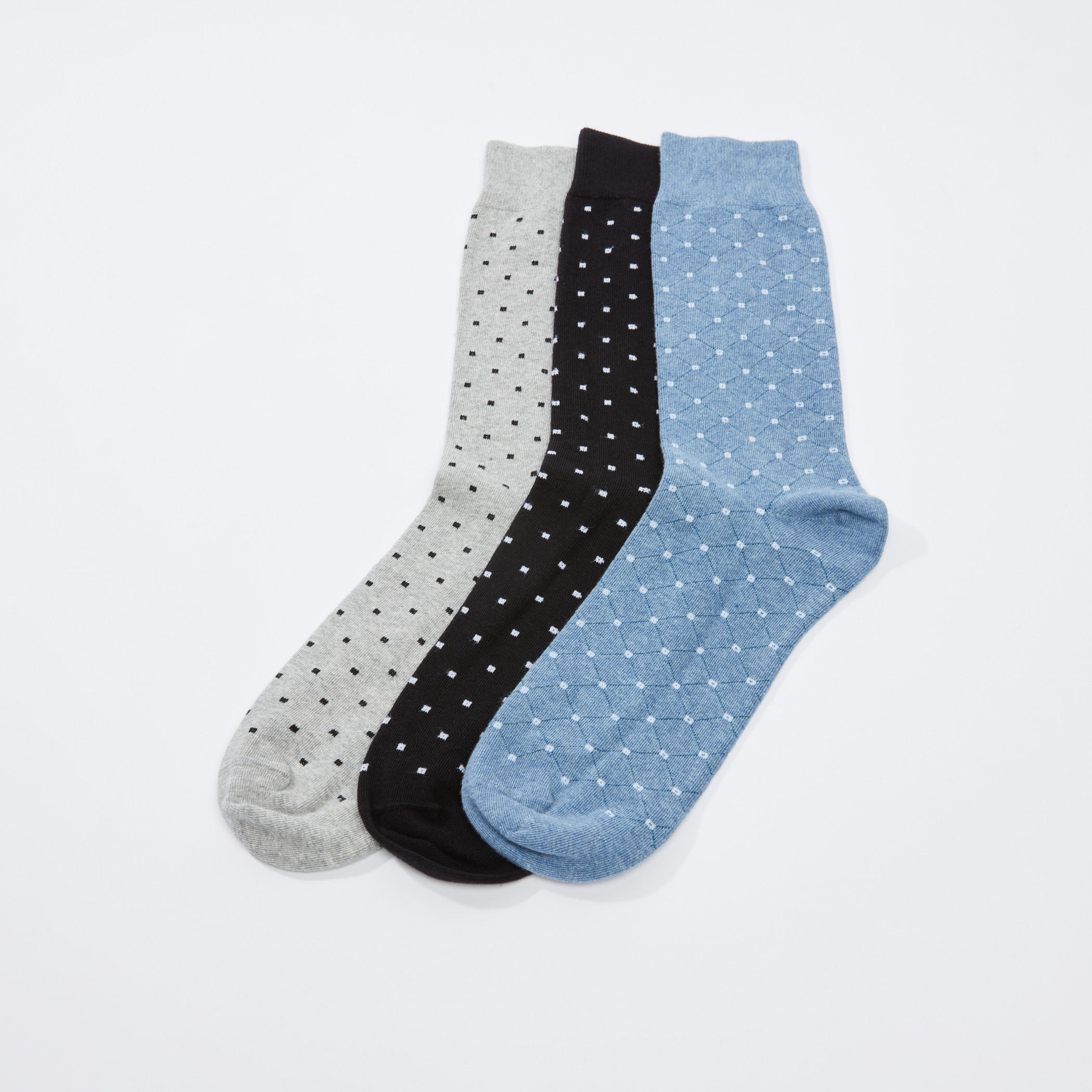 Printed Crew Length Socks - Set of 3-men-socks-image-1