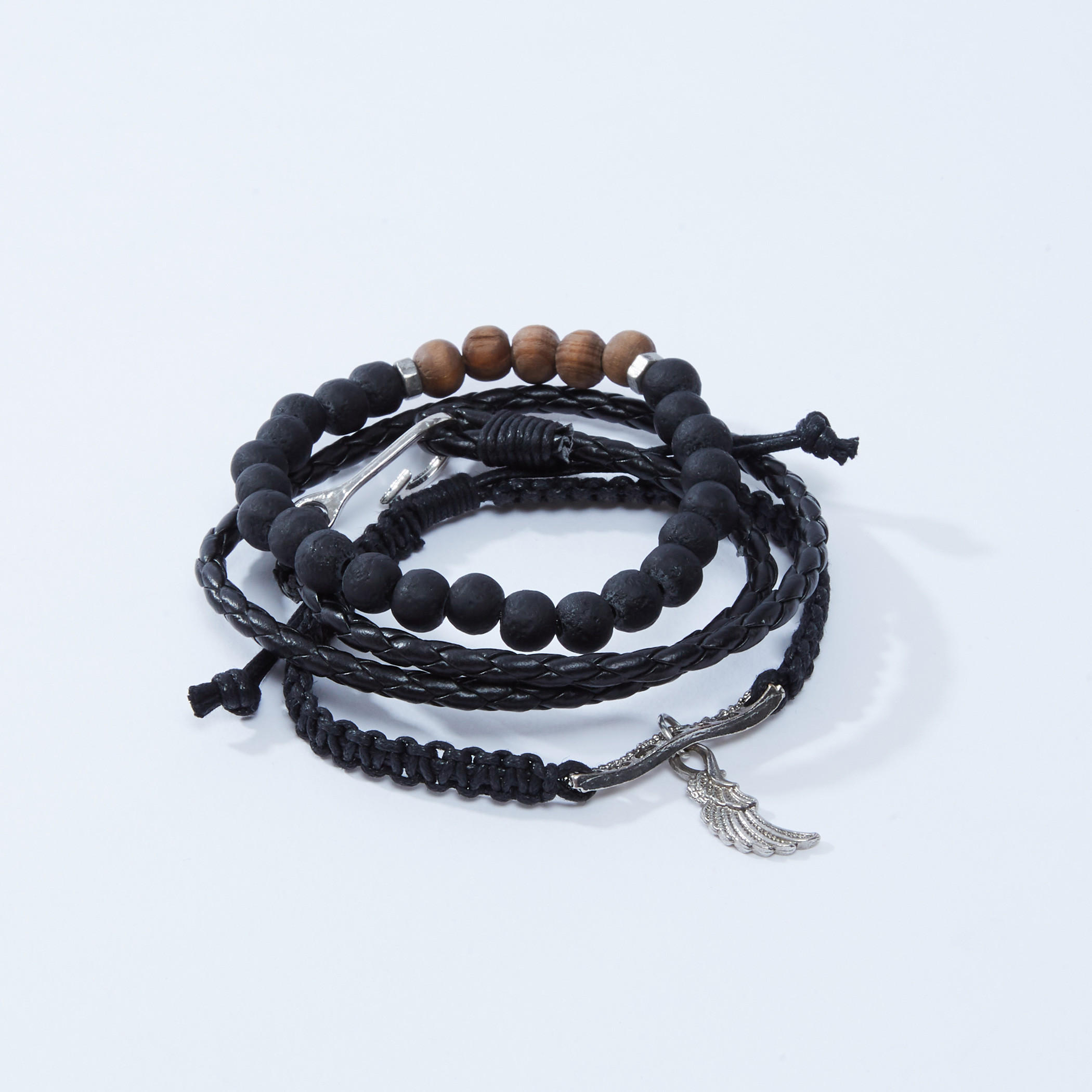 أساور متنوعة - طقم من 3 قطع-men-watchesandjewellery-bracelets-image-1