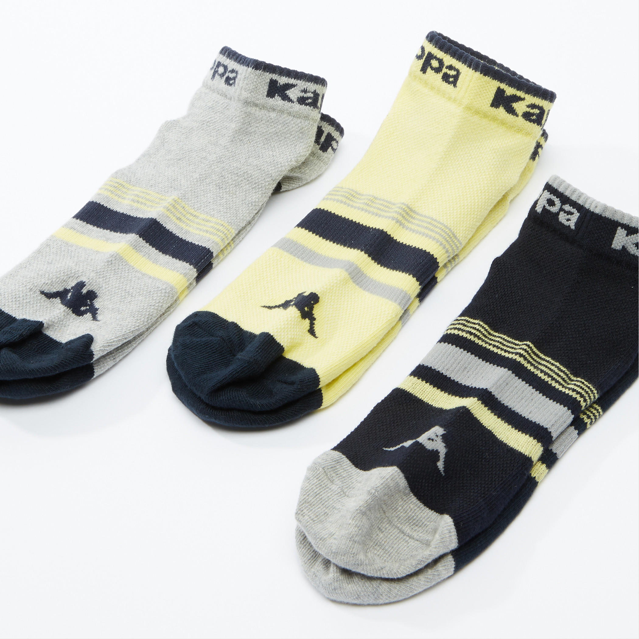 جوارب مقلمة بطول الكاحل من كابا - طقم من 3 أزواج-men-socks-image-2