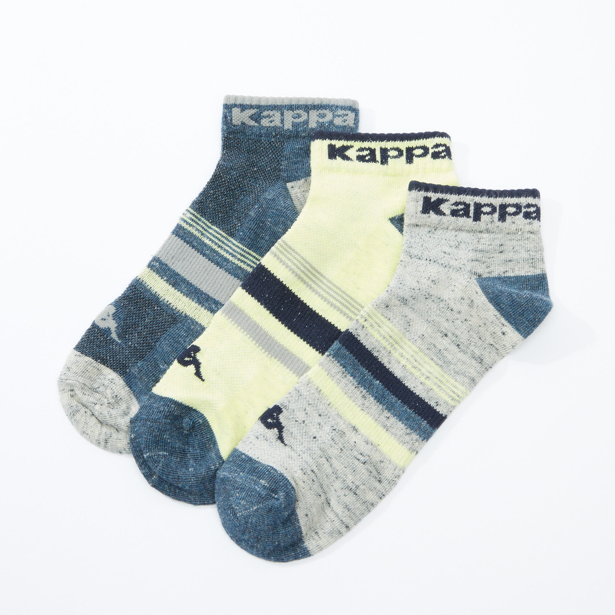 Kappa Stripped Ankle Length Socks - Set of 3-men-socks-image-1