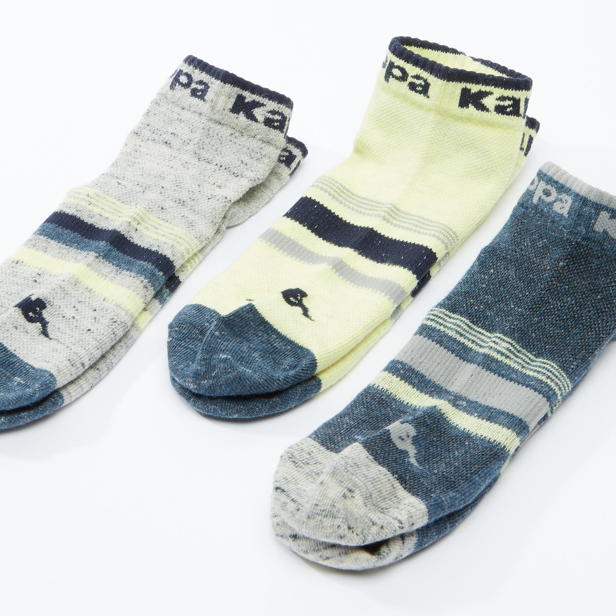 Kappa Stripped Ankle Length Socks - Set of 3-men-socks-image-2