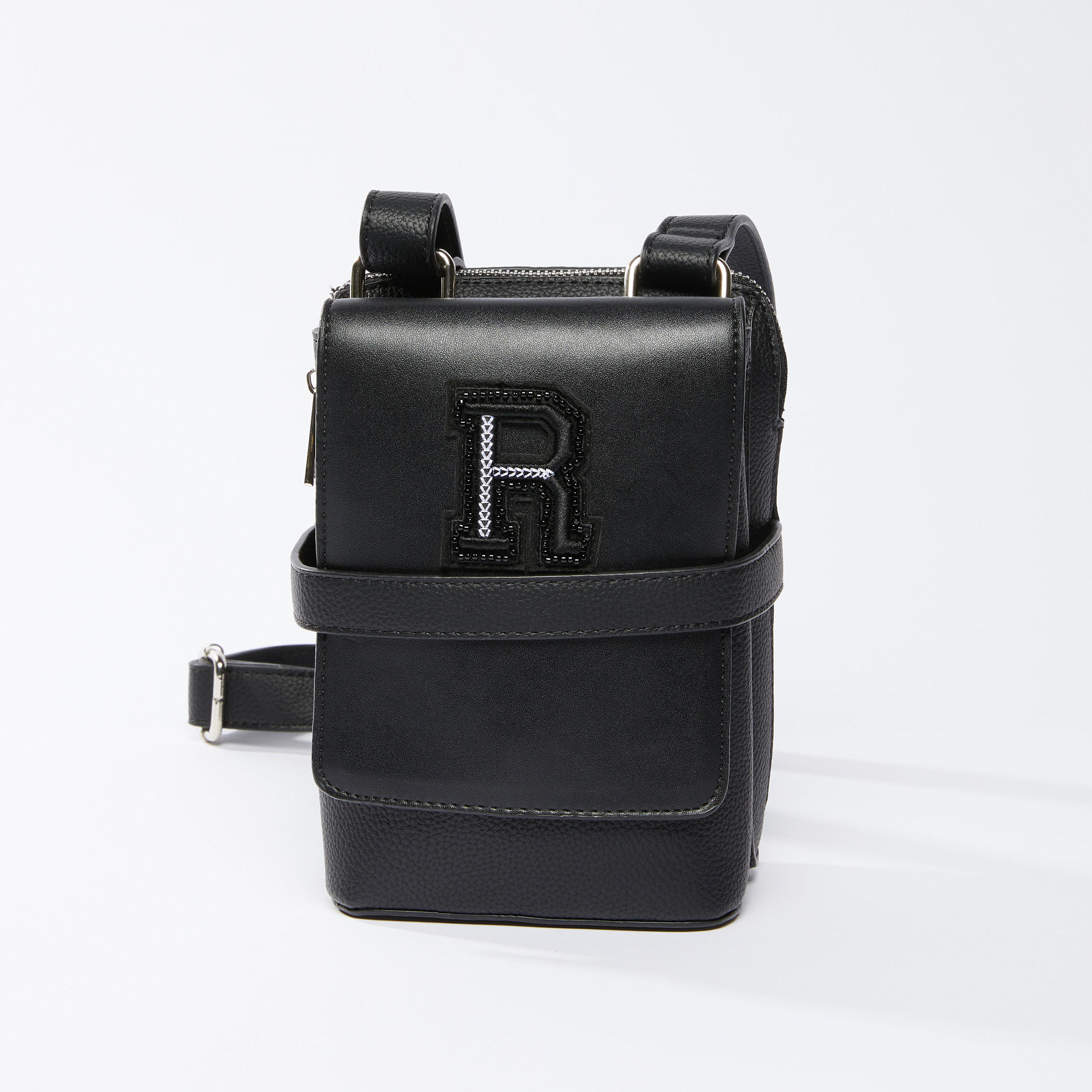 Applique Detail Crossbody Bag with Zip Closure and Flap-men-bags-image-1