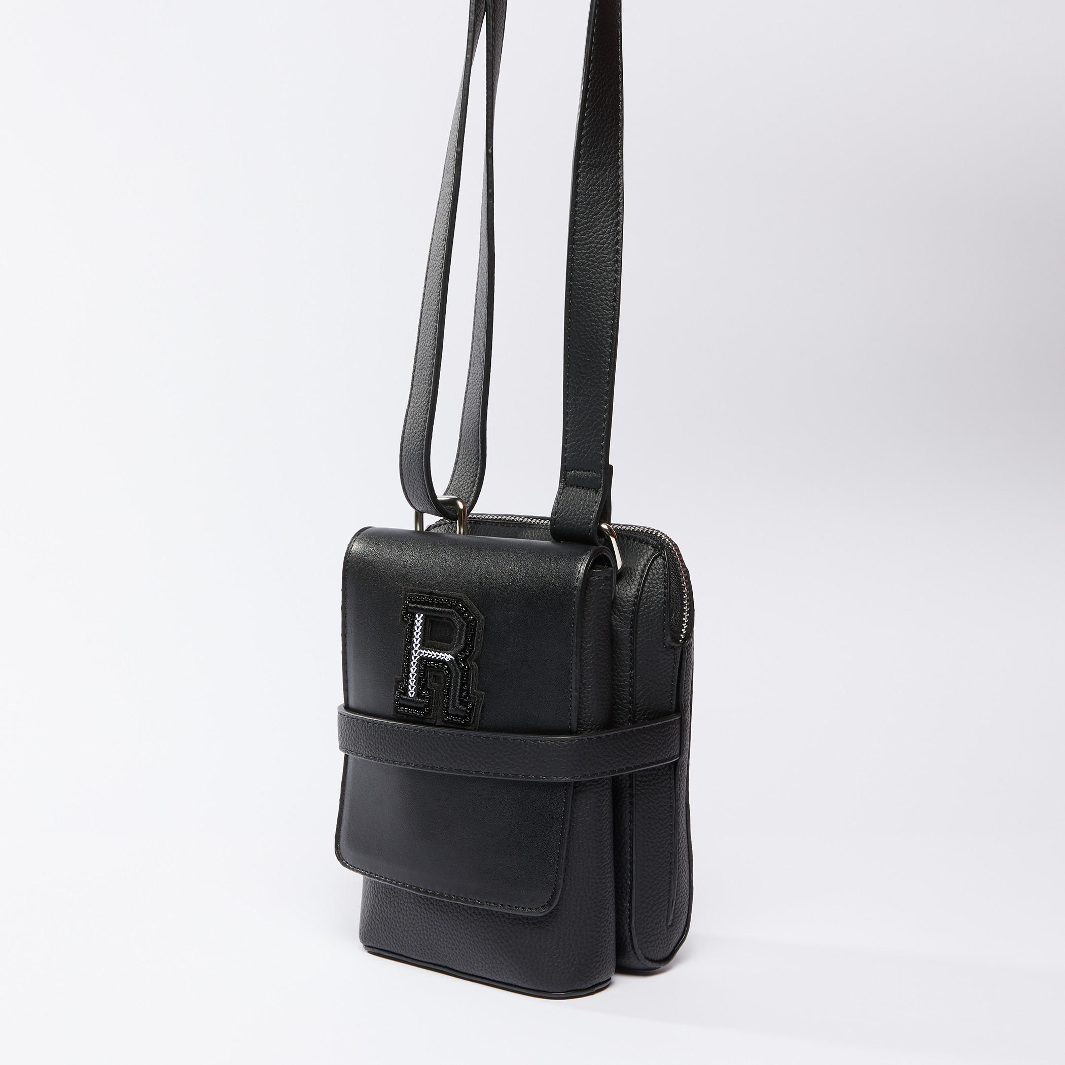 Applique Detail Crossbody Bag with Zip Closure and Flap-men-bags-image-2