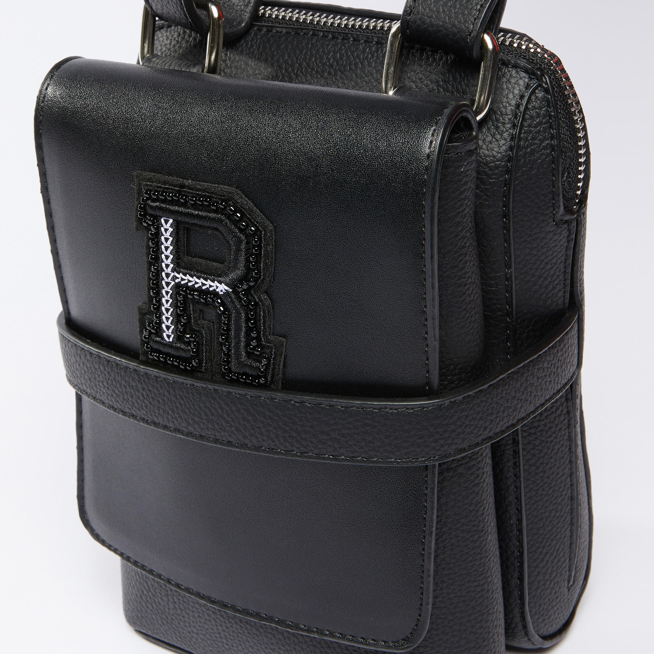 Applique Detail Crossbody Bag with Zip Closure and Flap-men-bags-image-4