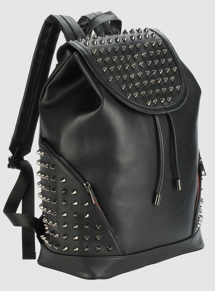 حقيبة ظهر مرصّعة بطيَّة ورباط للإغلاق-men-bags-image-4