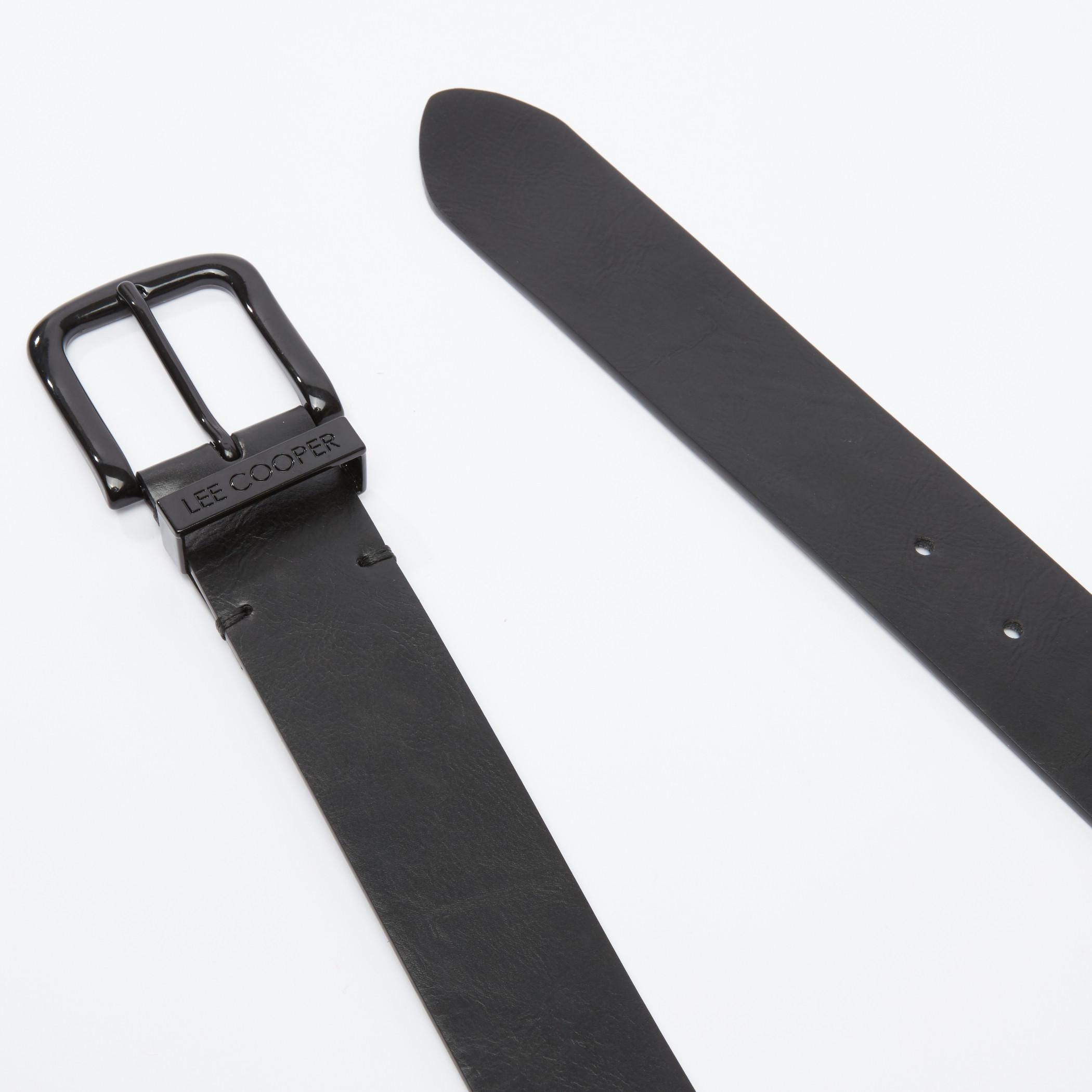 حزام بارز الملمس بإبزيم بدبوس من لي كوبر-men-beltsandwallets-belts-image-3