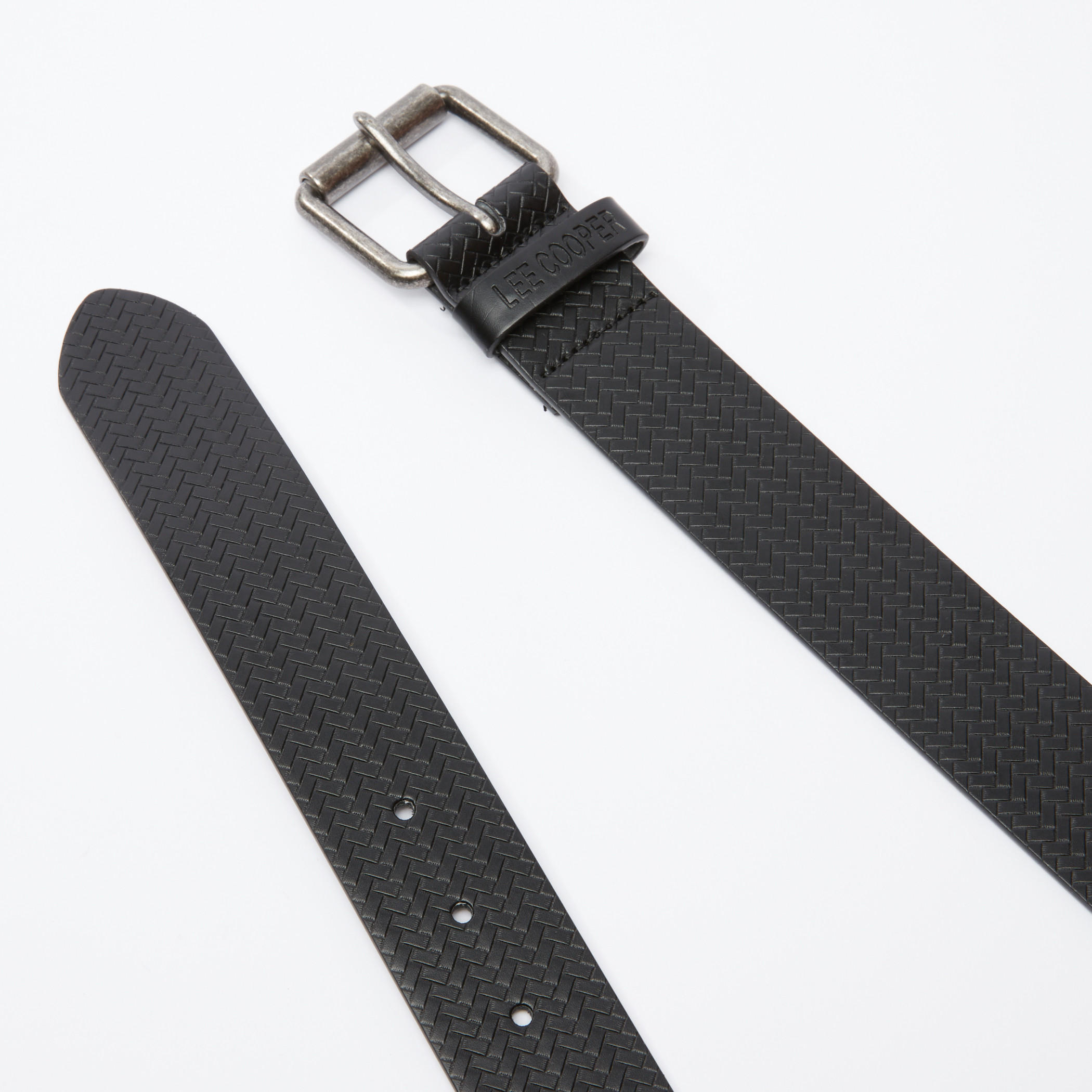 حزام بارز الملمس بإبزيم بدبوس من لي كوبر-men-beltsandwallets-belts-image-3
