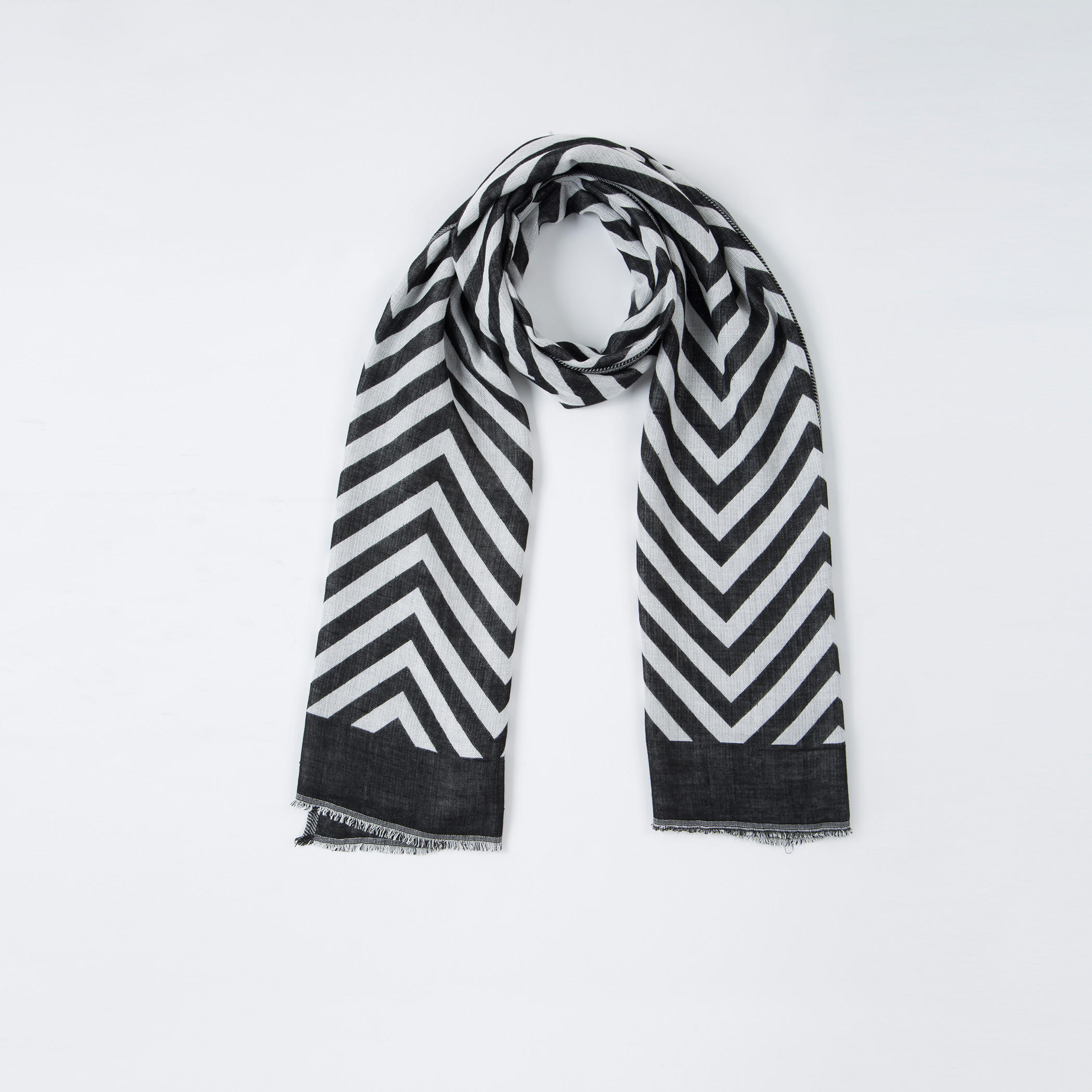 Striped Scarf with Fringes-men-scarvesandgloves-image-1