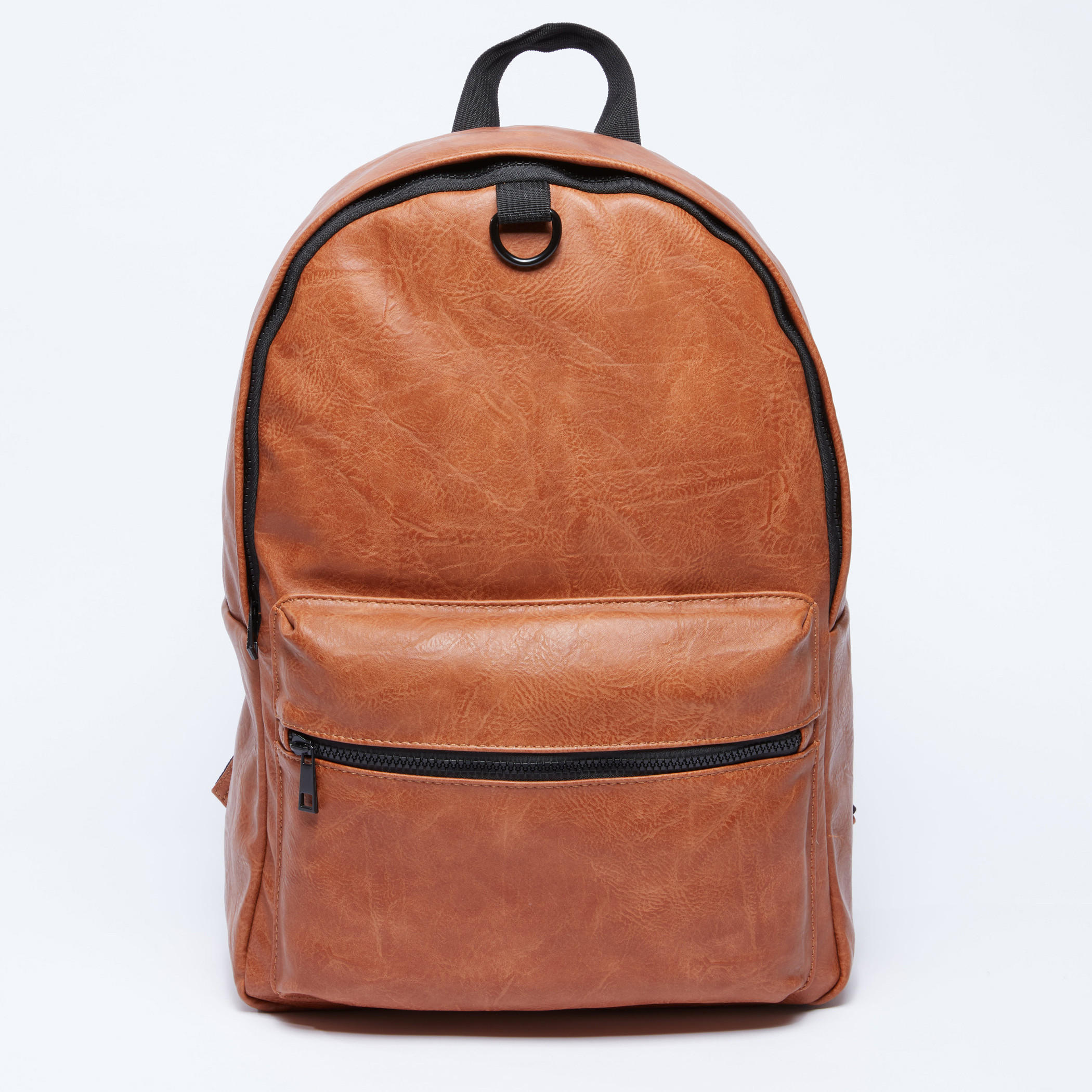 Textured Backpack with Zip Closure and Adjustable Shoulder Straps-men-bags-image-1