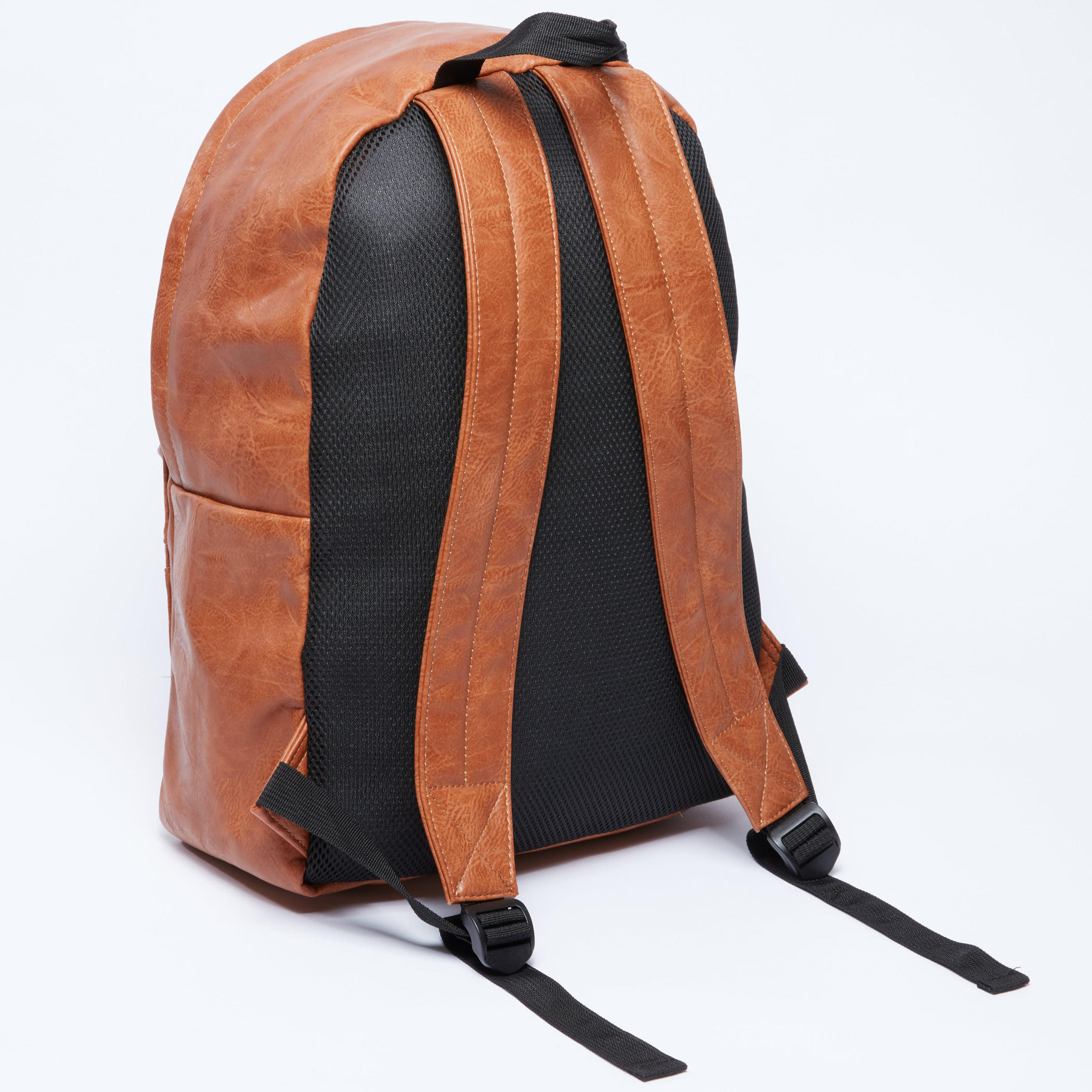 Textured Backpack with Zip Closure and Adjustable Shoulder Straps-men-bags-image-3