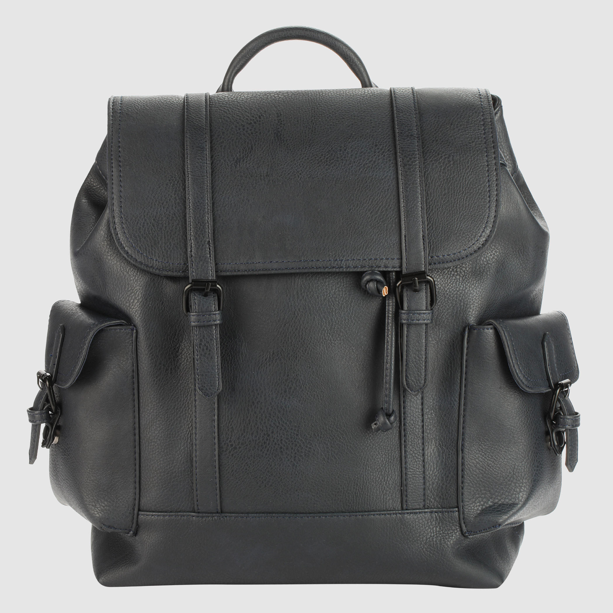 Drawstring Closure Backpack with Flap-men-bags-image-1