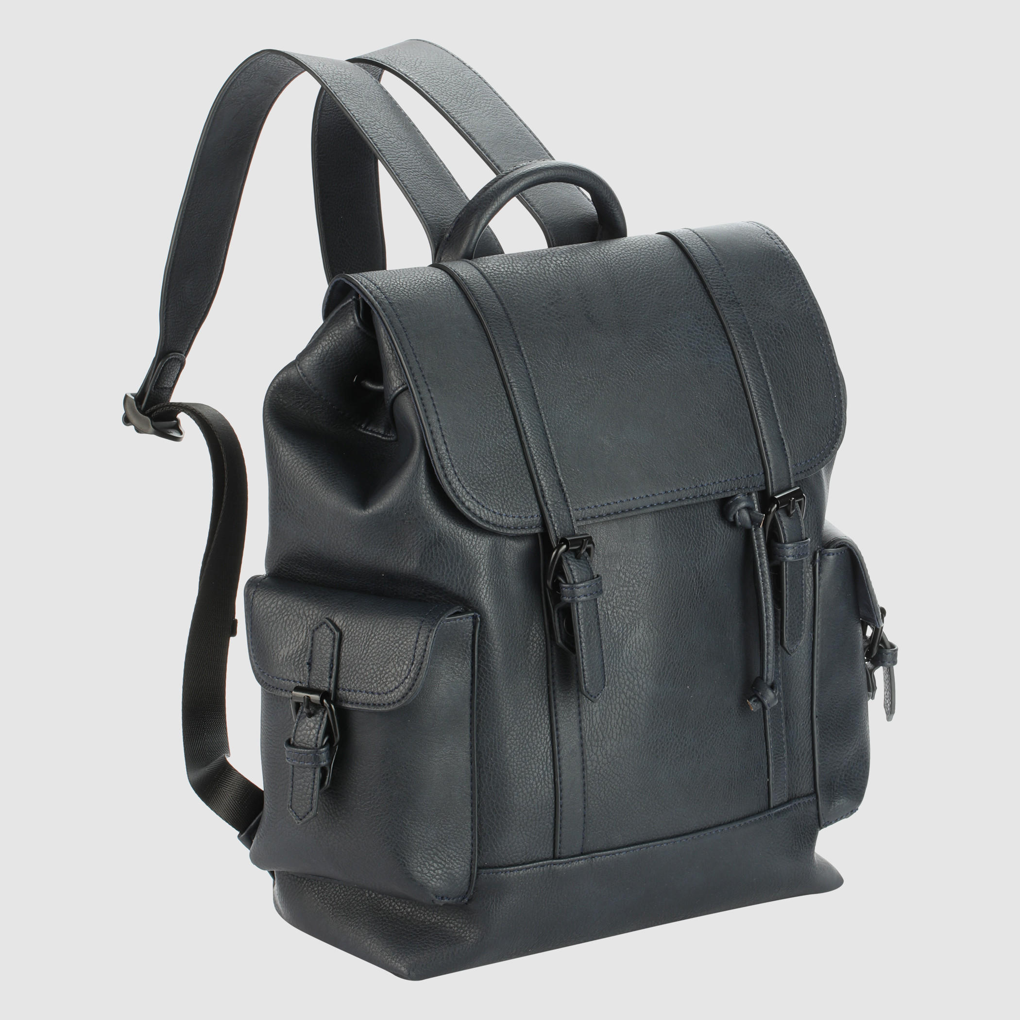 Drawstring Closure Backpack with Flap-men-bags-image-2