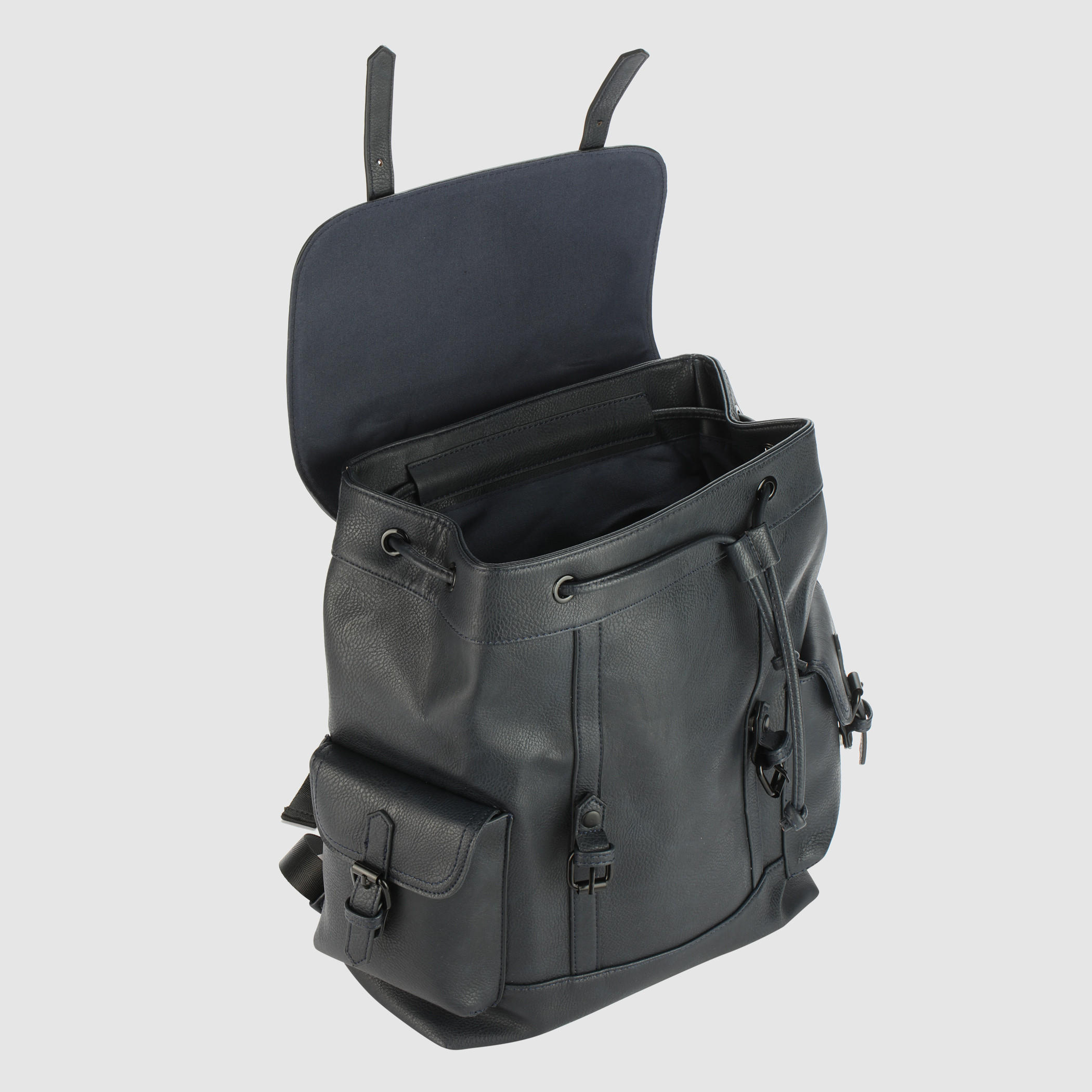 Drawstring Closure Backpack with Flap-men-bags-image-5