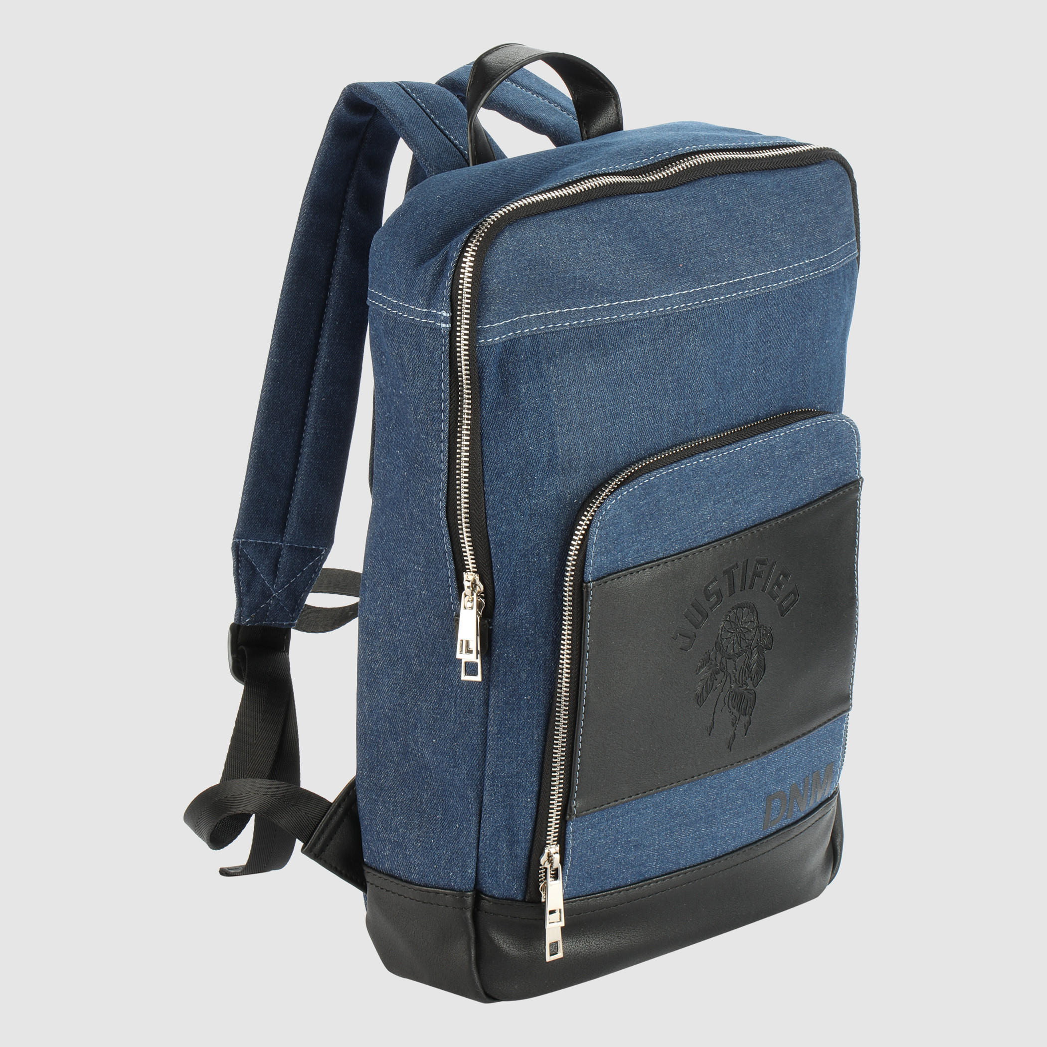 Printed Backpack with Zip Closure-men-bags-image-2