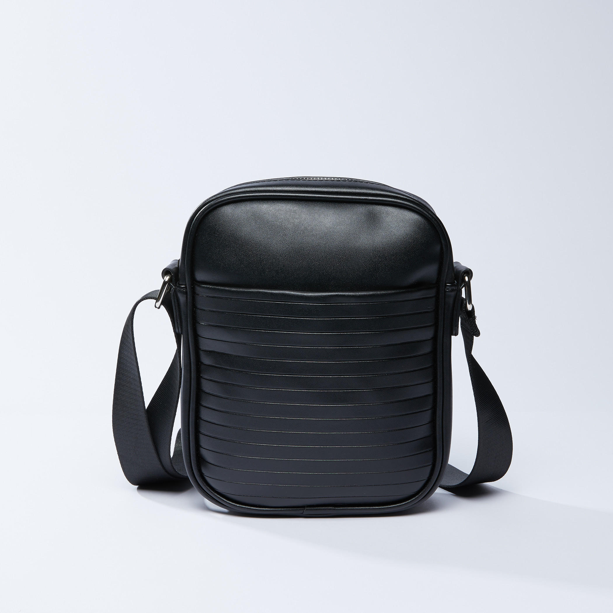 Textured Messenger Bag with Adjustable Strap-men-bags-image-1