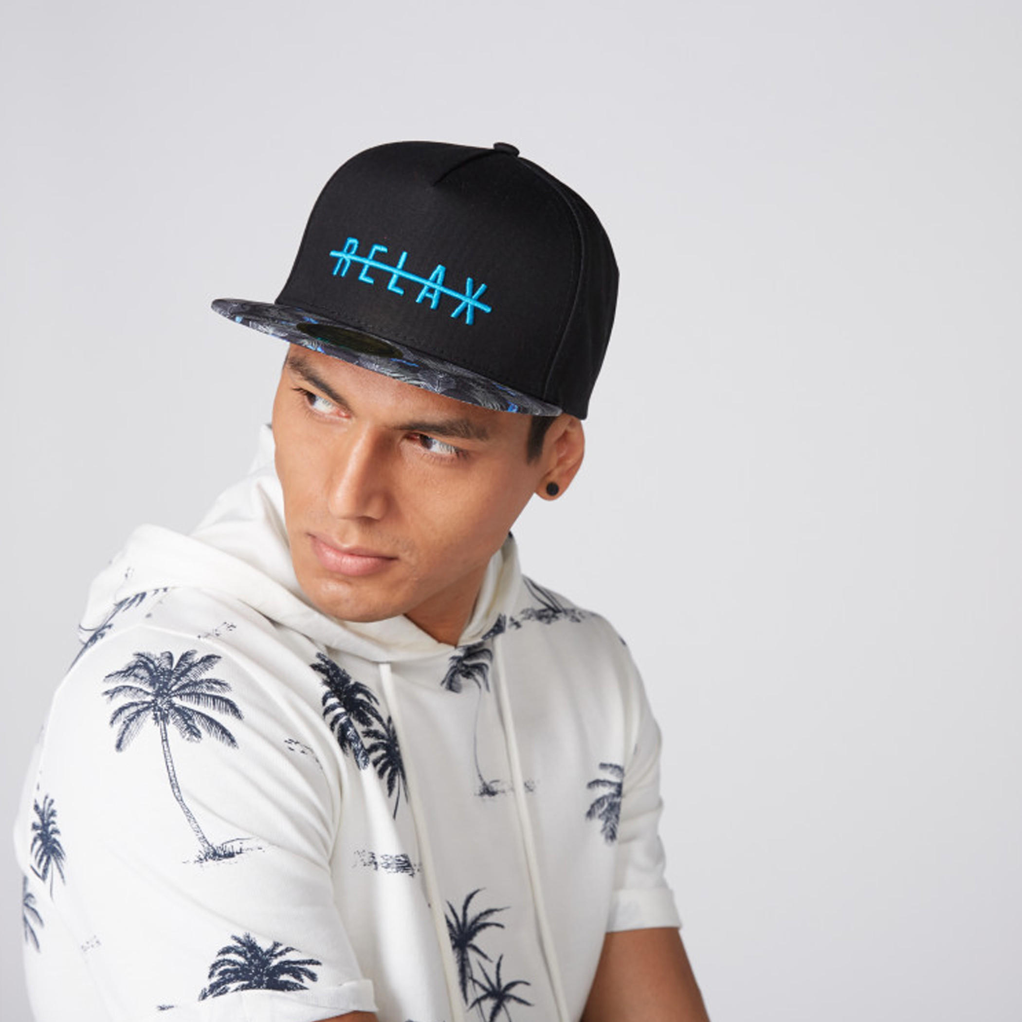 Embroidered Cap with Snap Closure-men-caps-image-2