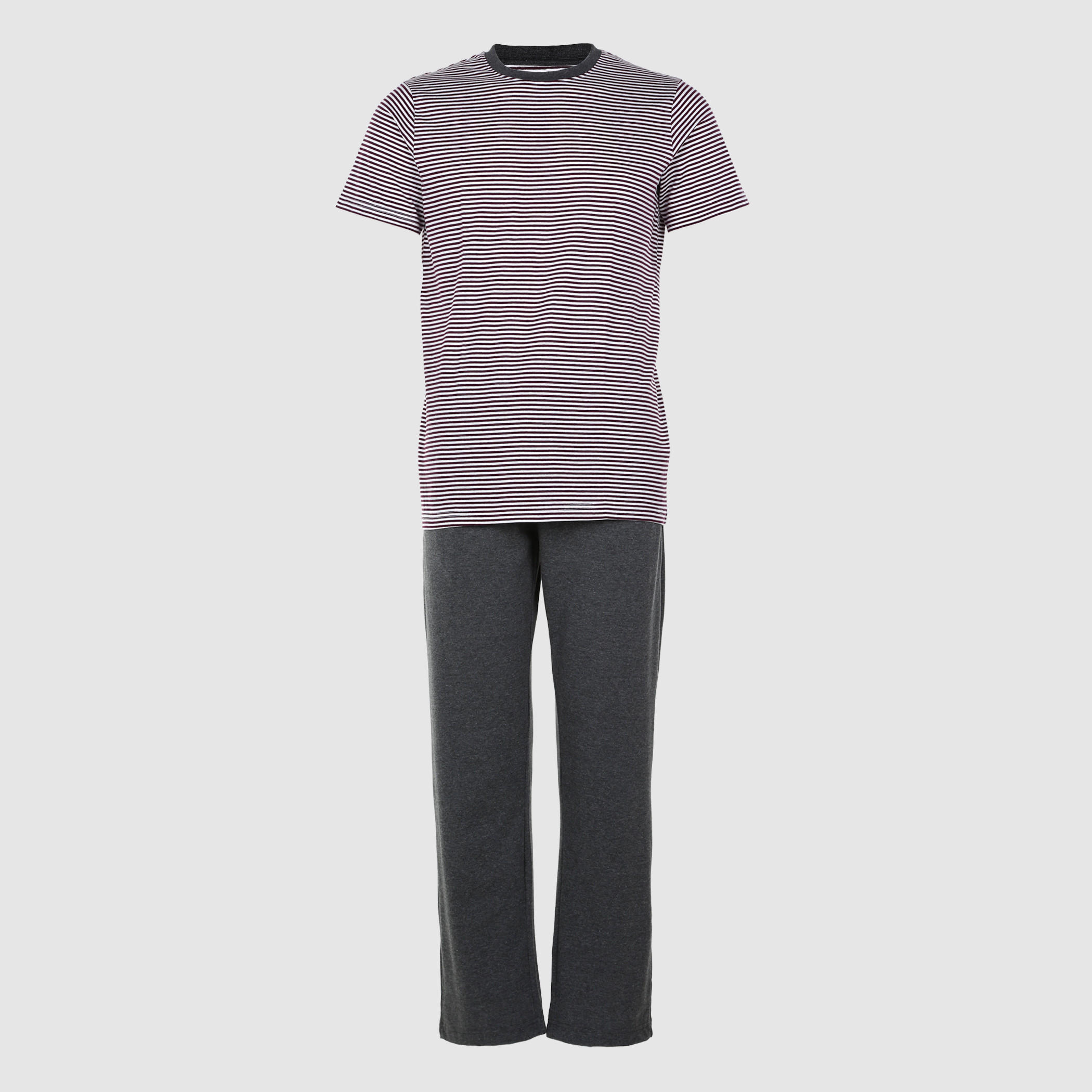 طقم بنطال بيجاما وتيشيرت مقلّم-men-clothing-nightwear-sets-image-5