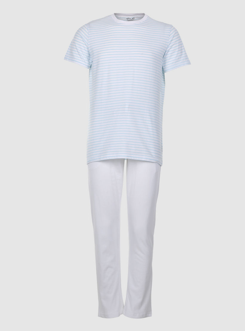 Striped T-Shirt and Pajama Set-men-clothing-nightwear-sets-image-1