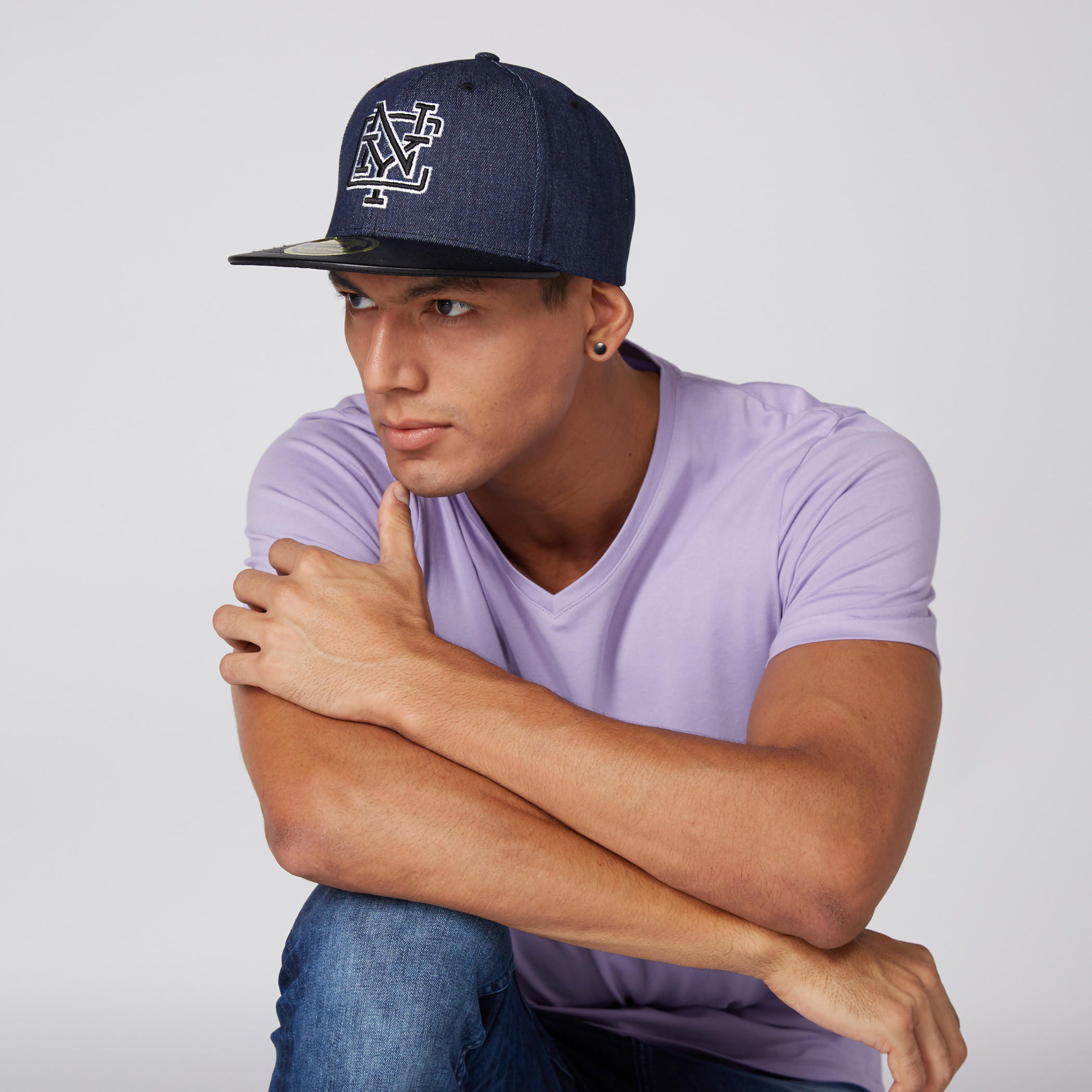 Embroidered Cap with Snap Closure-men-caps-image-2