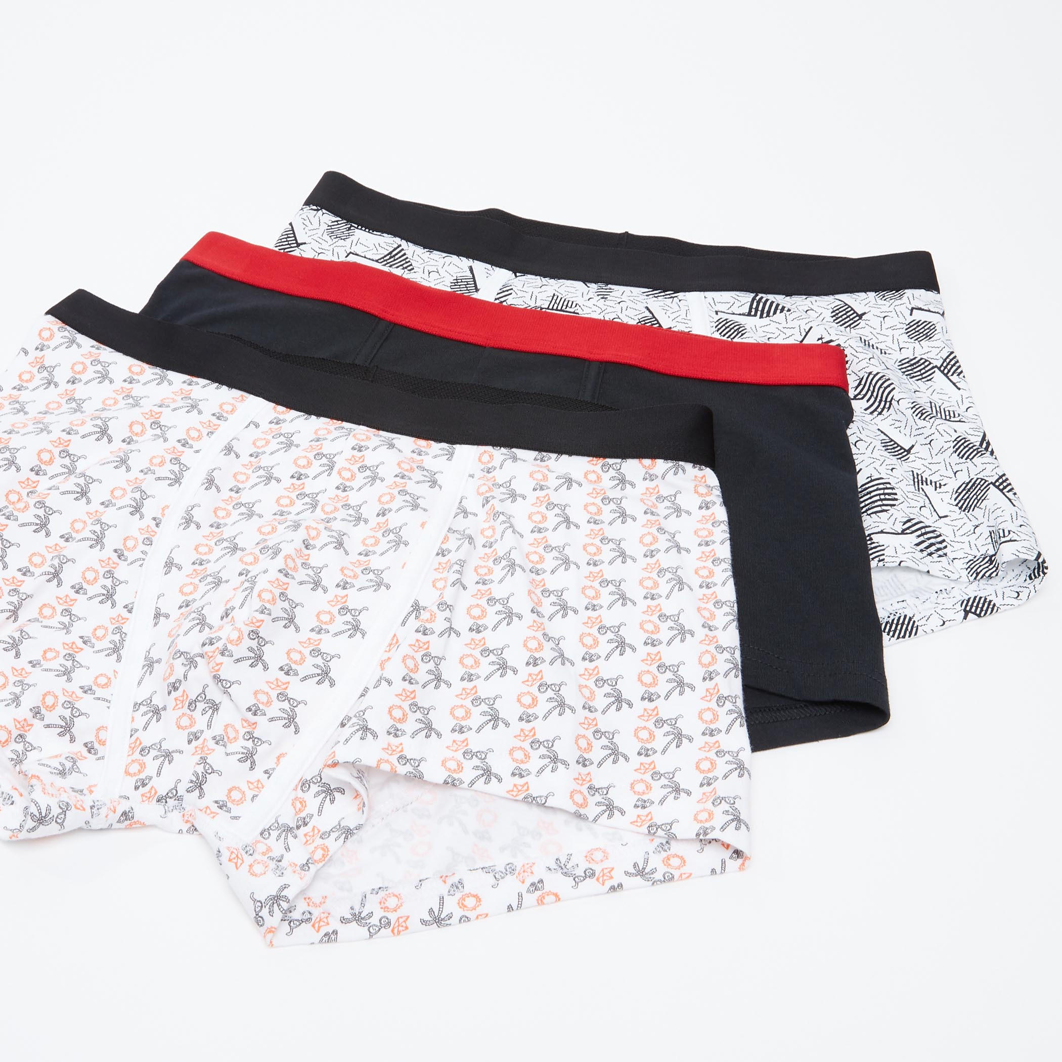 سراويل بوكسر متنوعة بخصر مطّاطي - طقم من 3 قطع-men-clothing-innerwear-underwear-image-1