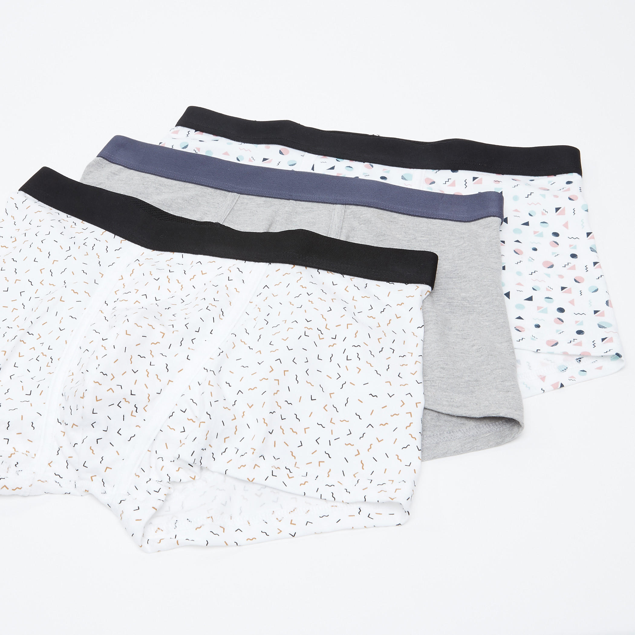سراويل بوكسر متنوعة بخصر مطّاطي - طقم من 3 قطع-men-clothing-innerwear-underwear-image-1