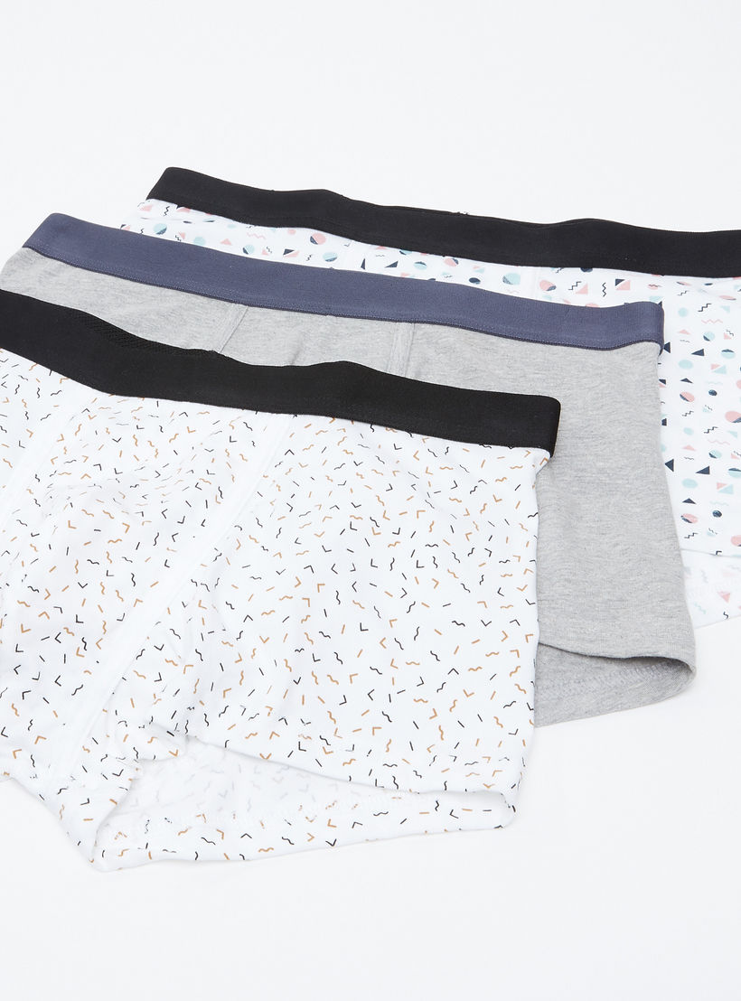 سراويل بوكسر متنوعة بخصر مطّاطي - طقم من 3 قطع-men-clothing-innerwear-underwear-image-1