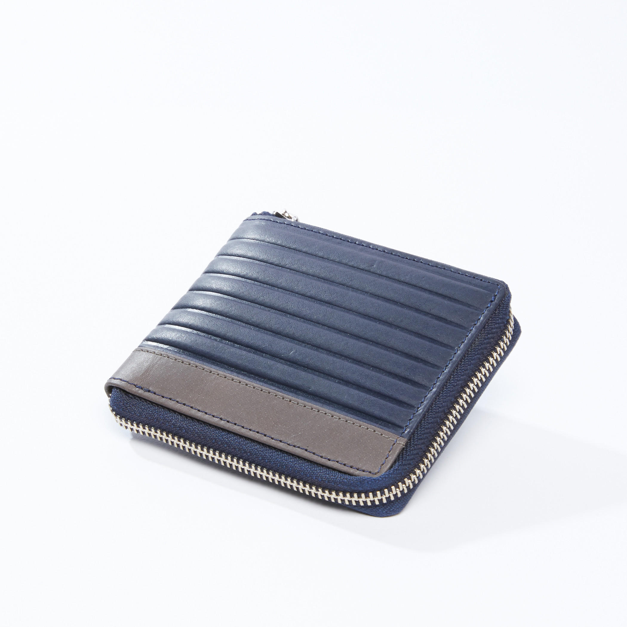 Textured Bi-Fold Wallet with Zip Closure-men-beltsandwallets-wallets-image-1