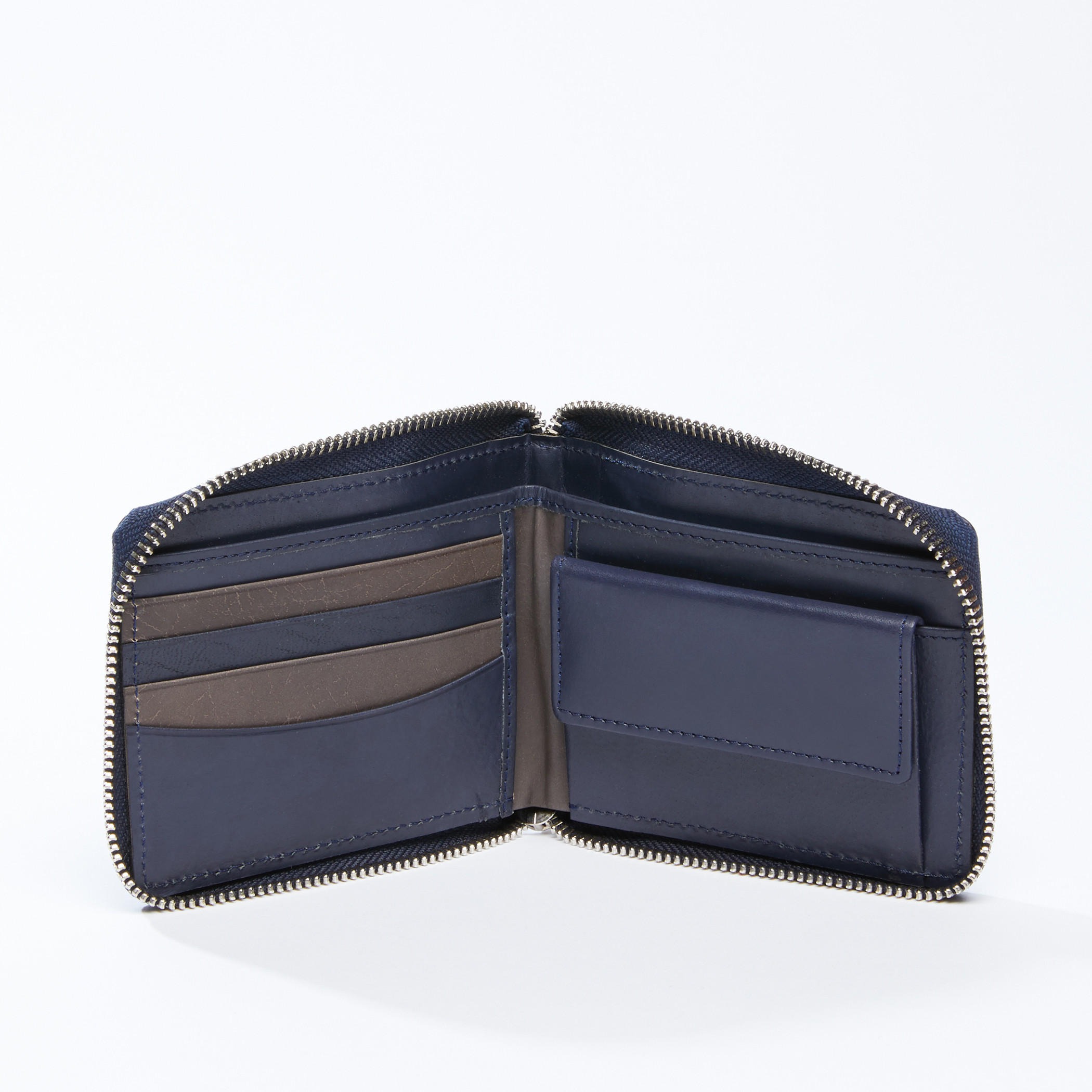 Textured Bi-Fold Wallet with Zip Closure-men-beltsandwallets-wallets-image-3