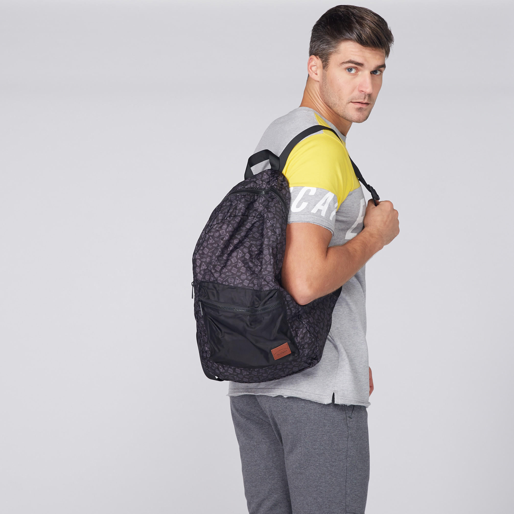 Printed Backpack with Zip Closure and Adjustable Shoulder Straps-men-bags-image-2