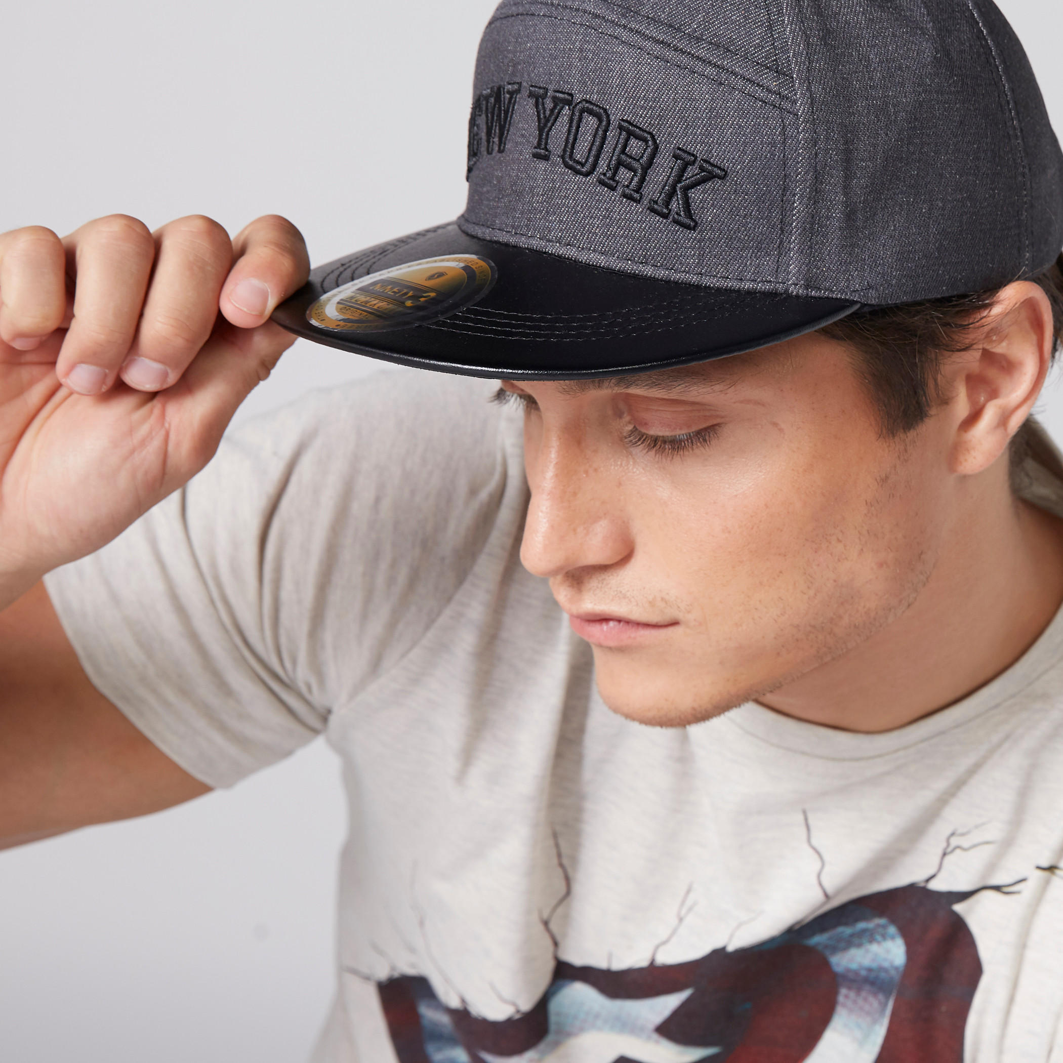 Embroidered Cap with Snap Closure-men-caps-image-2