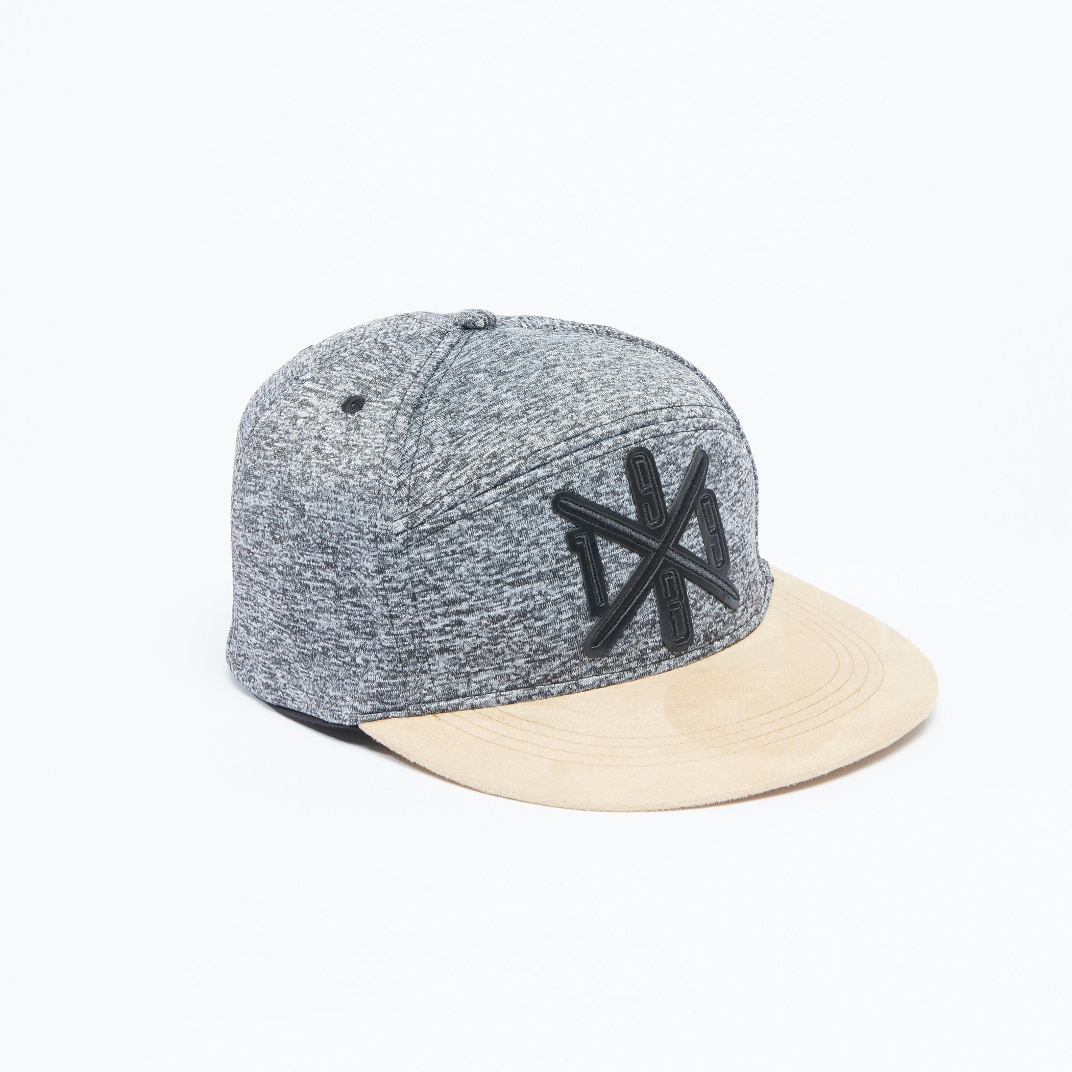 Textured Cap with Snap Closure-men-caps-image-1