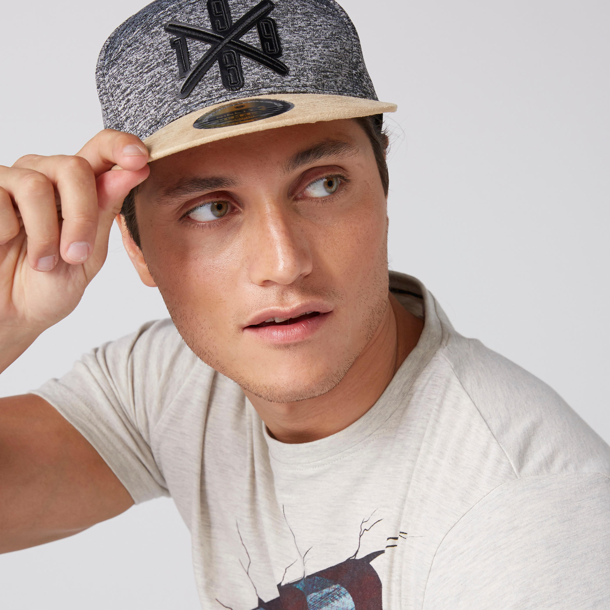 Textured Cap with Snap Closure-men-caps-image-2