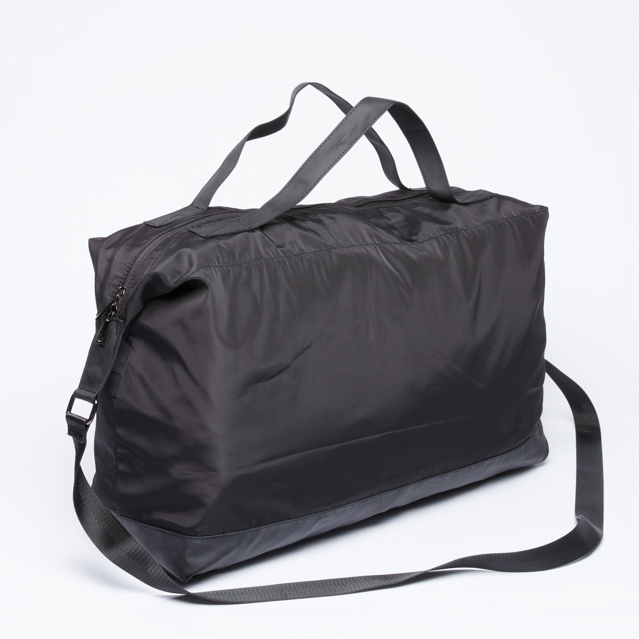 Textured Duffel Bag with Zip Closure and Adjustable Strap-men-bags-image-3