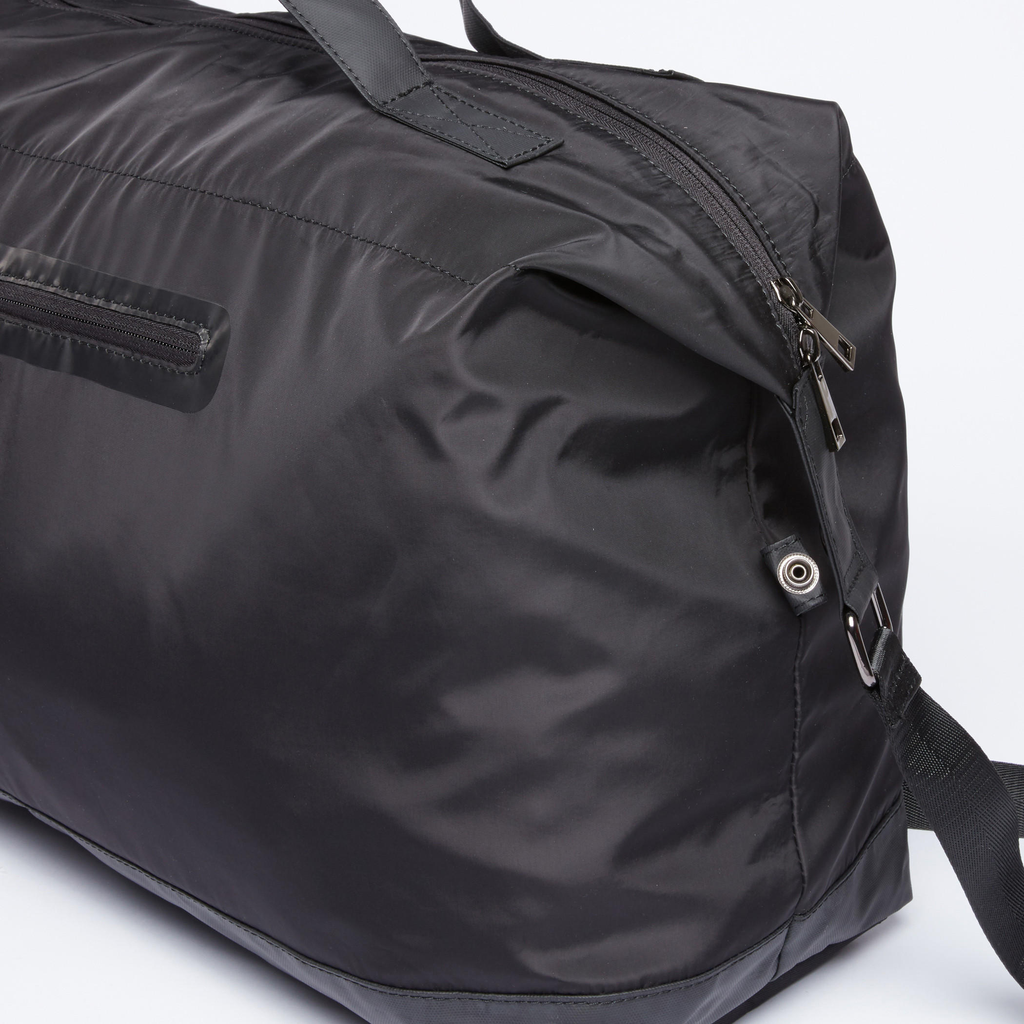 Textured Duffel Bag with Zip Closure and Adjustable Strap-men-bags-image-4