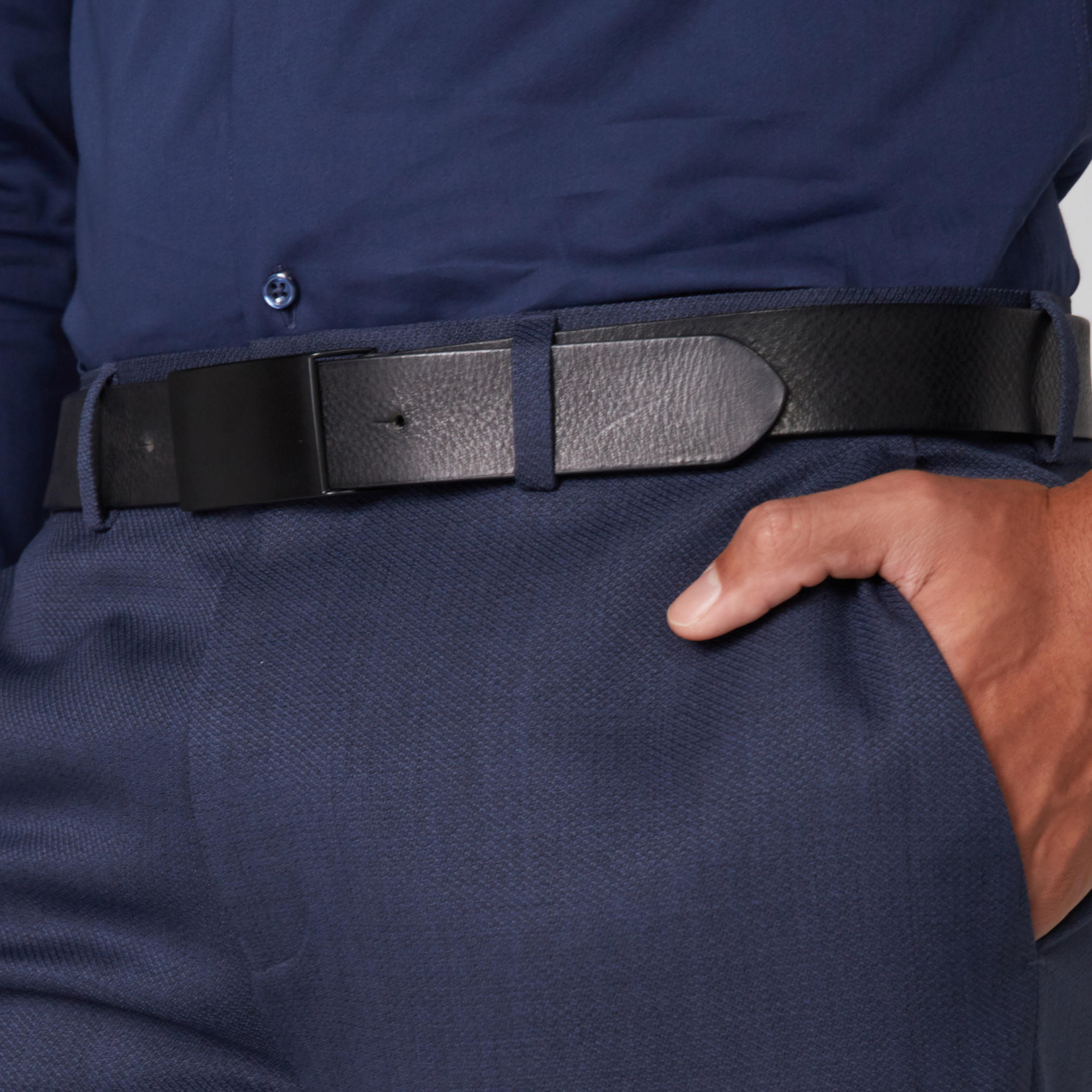 حزام بارز الملمس بإبزيم-men-beltsandwallets-belts-image-2