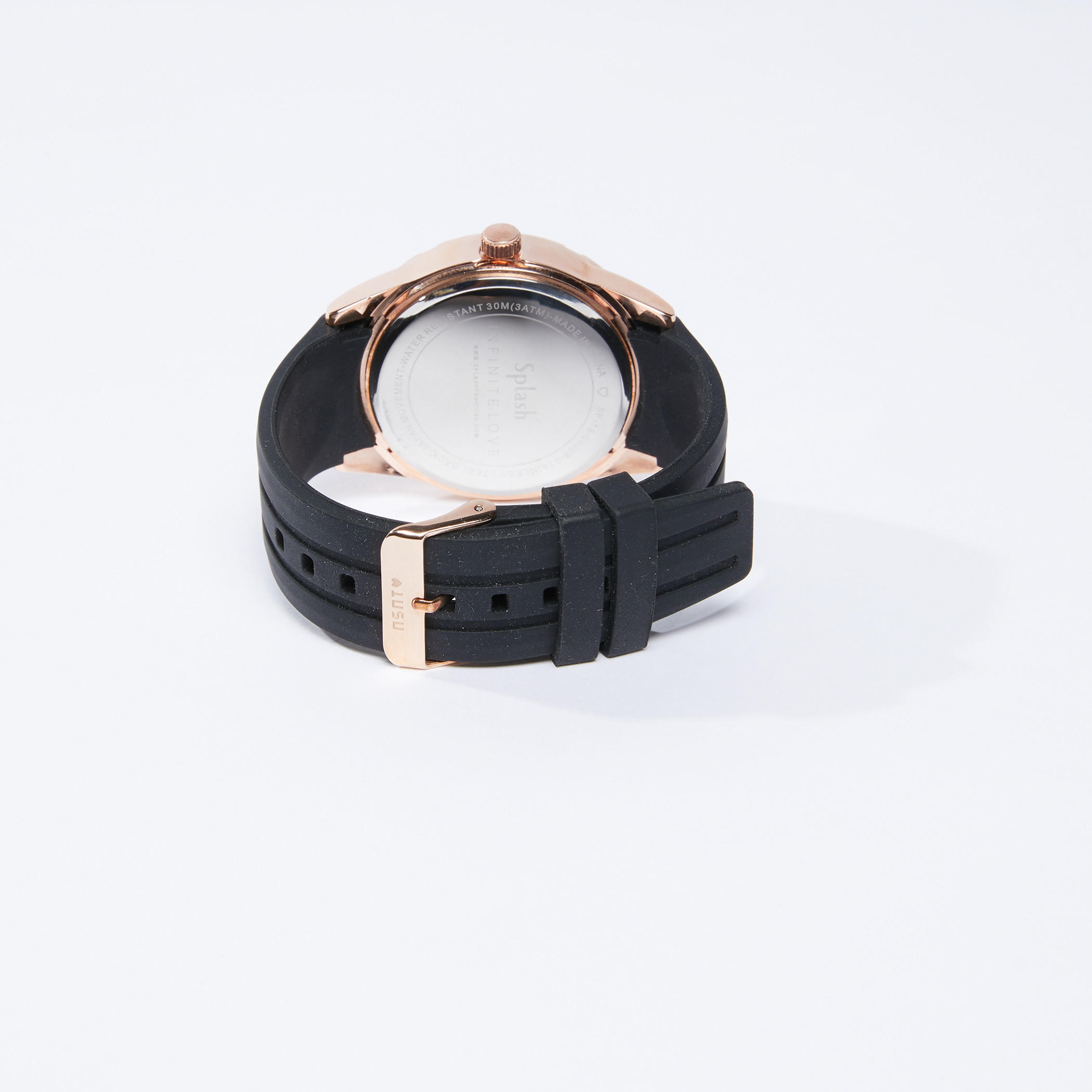 Round Wrist Watch with Textured Strap and Pin Buckle Closure-electronics-accessories-image-3
