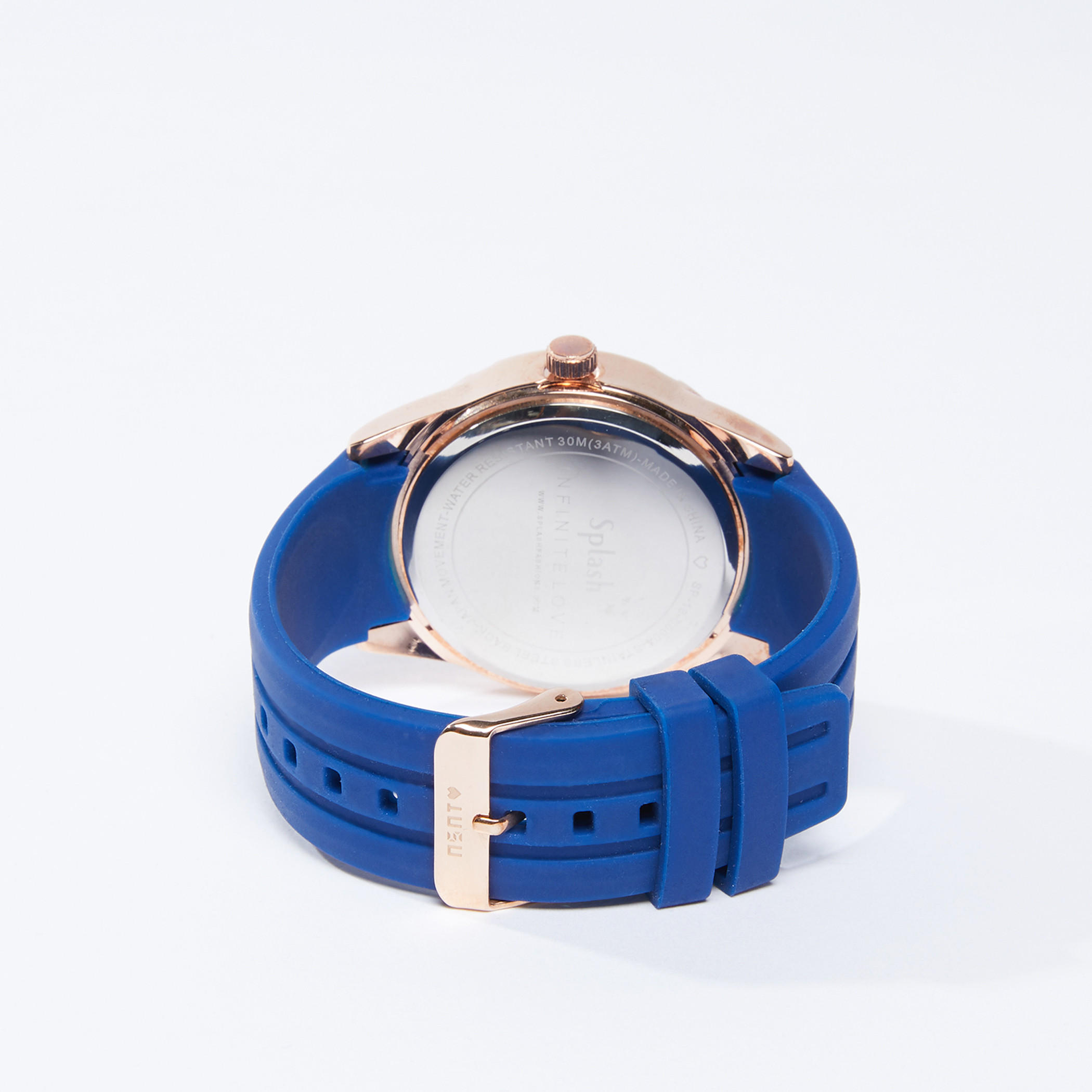 Round Wrist Watch with Textured Strap and Pin Buckle Closure-electronics-accessories-image-3