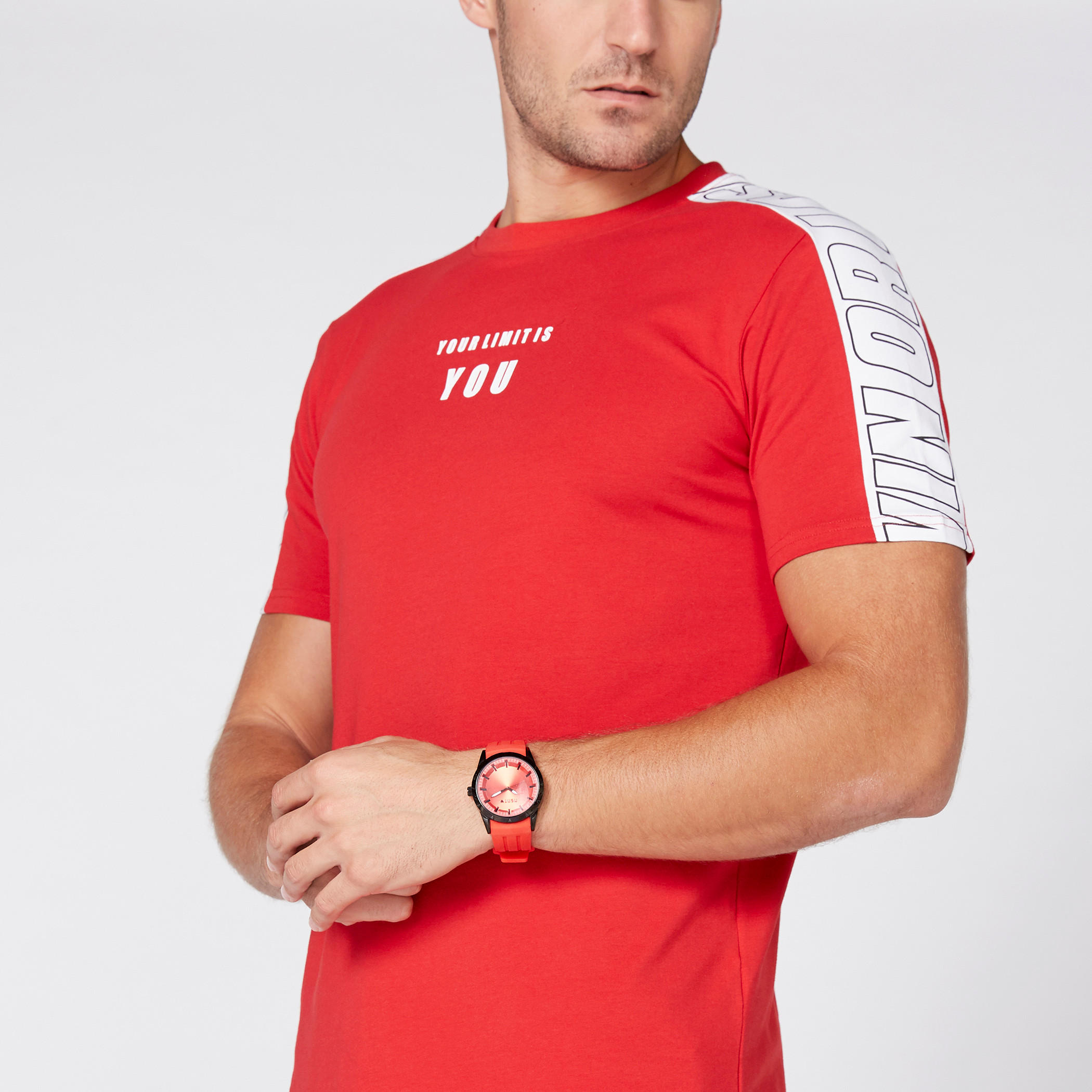 ساعة يد مستديرة بحزام بارز الملمس وإبزيم بدبوس للإغلاق-electronics-accessories-image-2