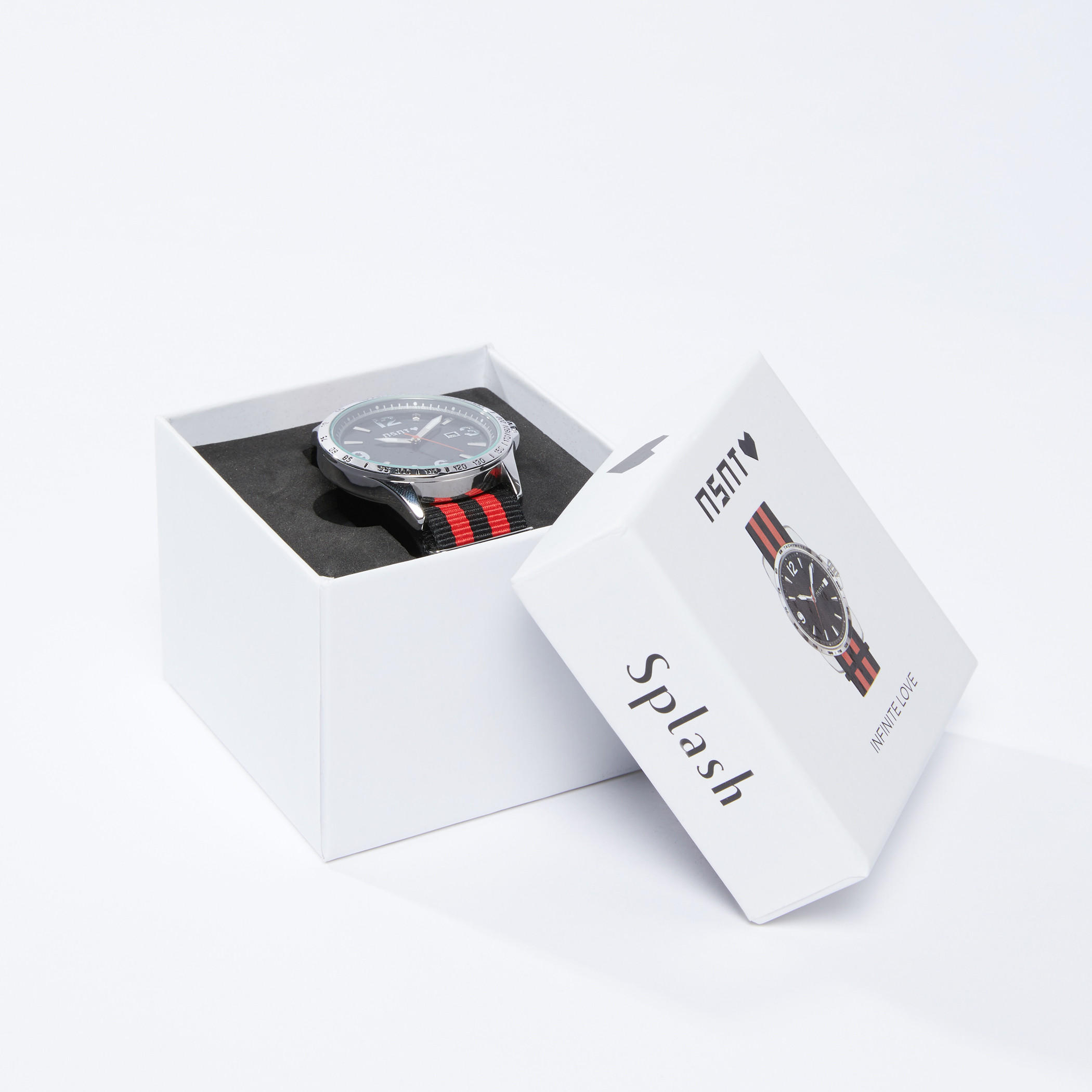 ساعة يد مستديرة مقلّمة بحزام بارز الملمس وإبزيم بدبوس للإغلاق-electronics-accessories-image-5