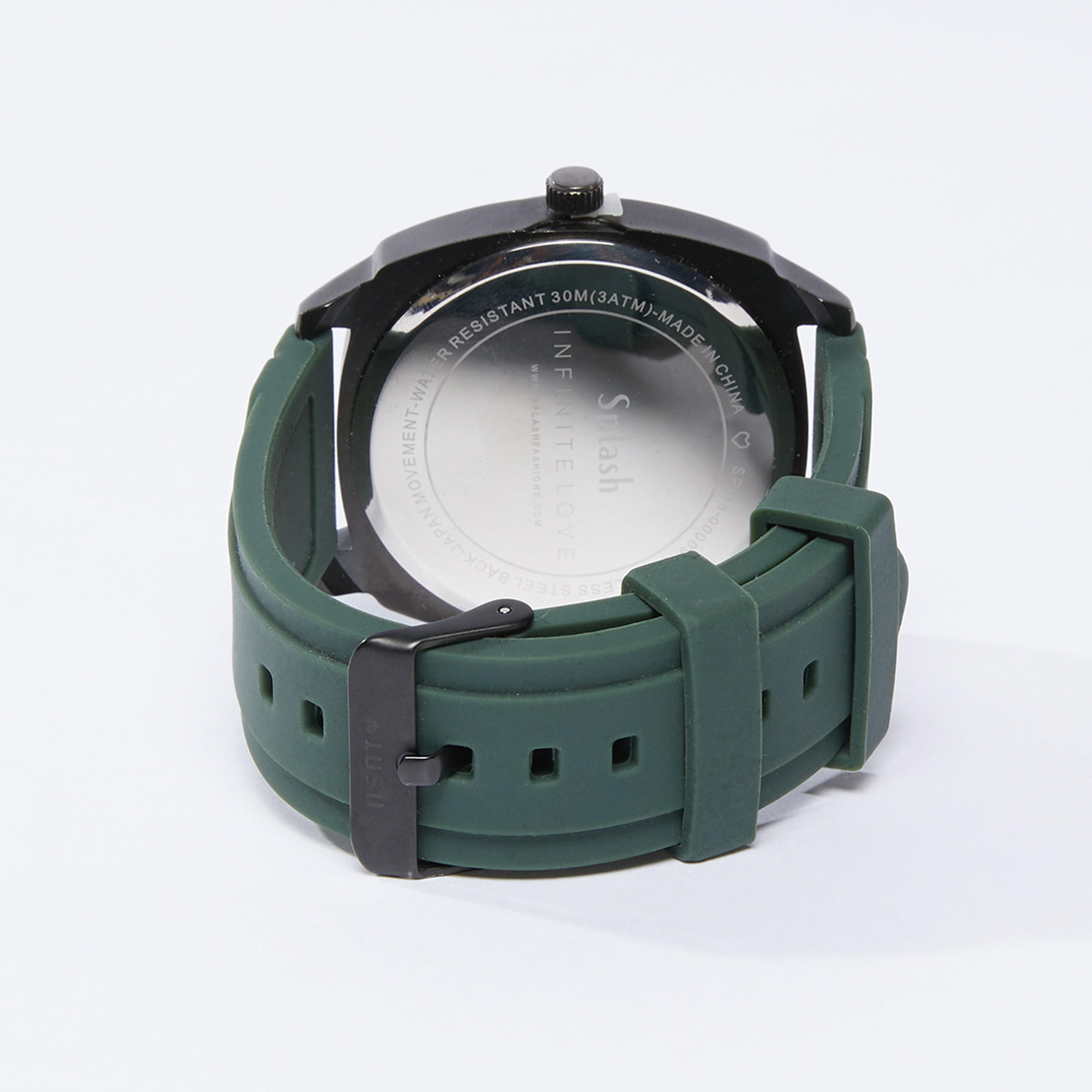 ساعة يد مستديرة بطبعات بحزام وإبزيم بدبوس للإغلاق-electronics-accessories-image-3