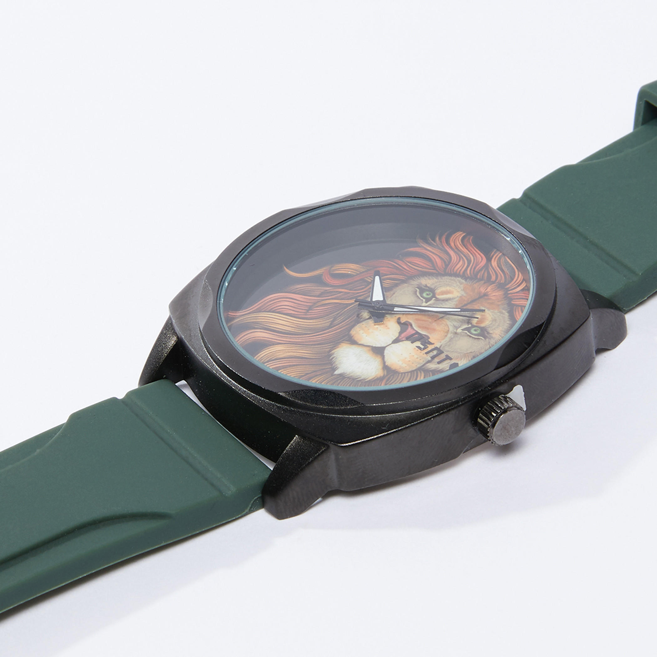 ساعة يد مستديرة بطبعات بحزام وإبزيم بدبوس للإغلاق-electronics-accessories-image-4