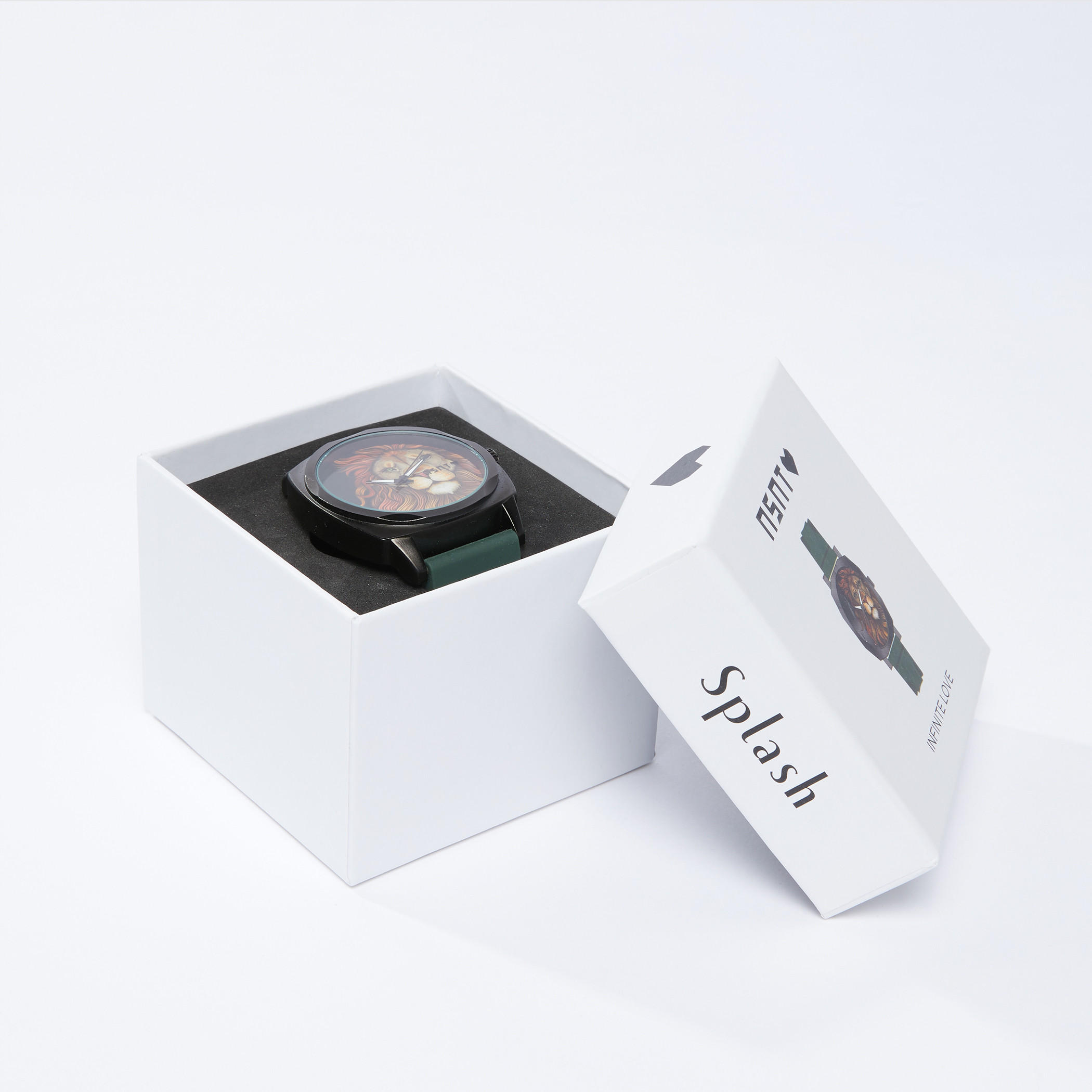 ساعة يد مستديرة بطبعات بحزام وإبزيم بدبوس للإغلاق-electronics-accessories-image-5