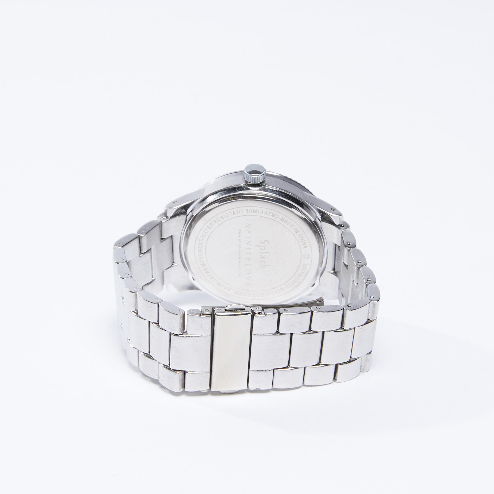 Round Wrist Watch with Metallic Strap and Clasp Closure-electronics-accessories-image-3