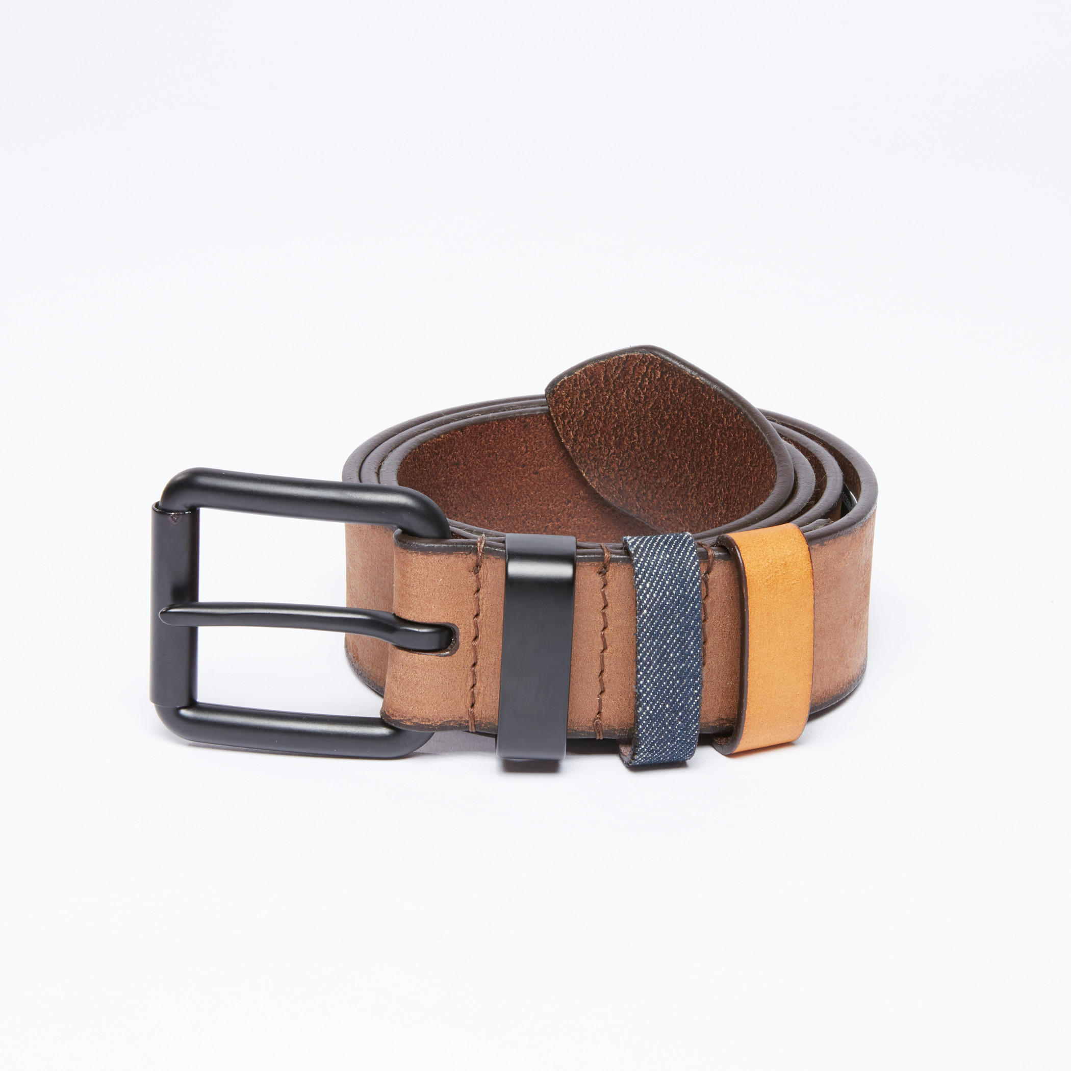 حزام بارز الملمس بإبزيم إغلاق بدبوس-men-beltsandwallets-belts-image-1