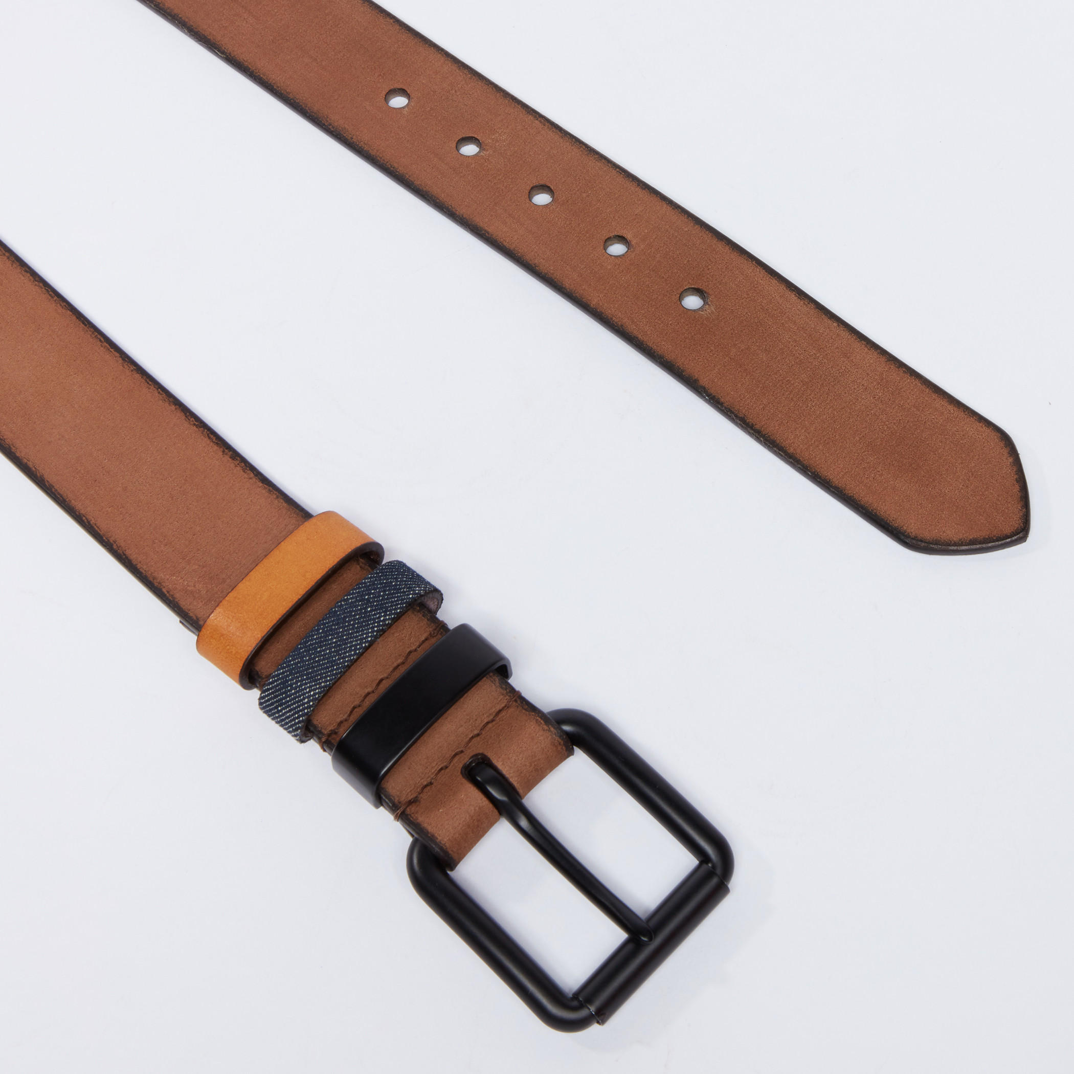حزام بارز الملمس بإبزيم إغلاق بدبوس-men-beltsandwallets-belts-image-3